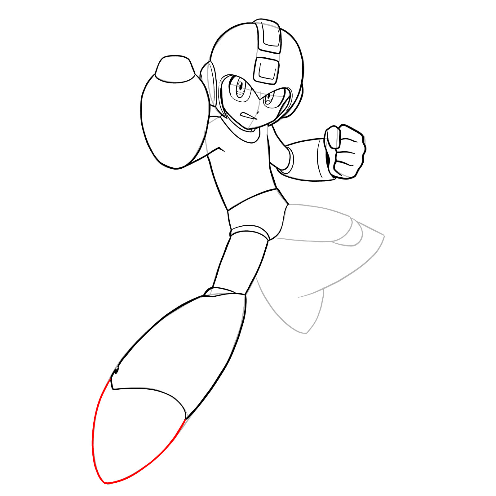 How to draw Mega Man from the 11th game - step 24