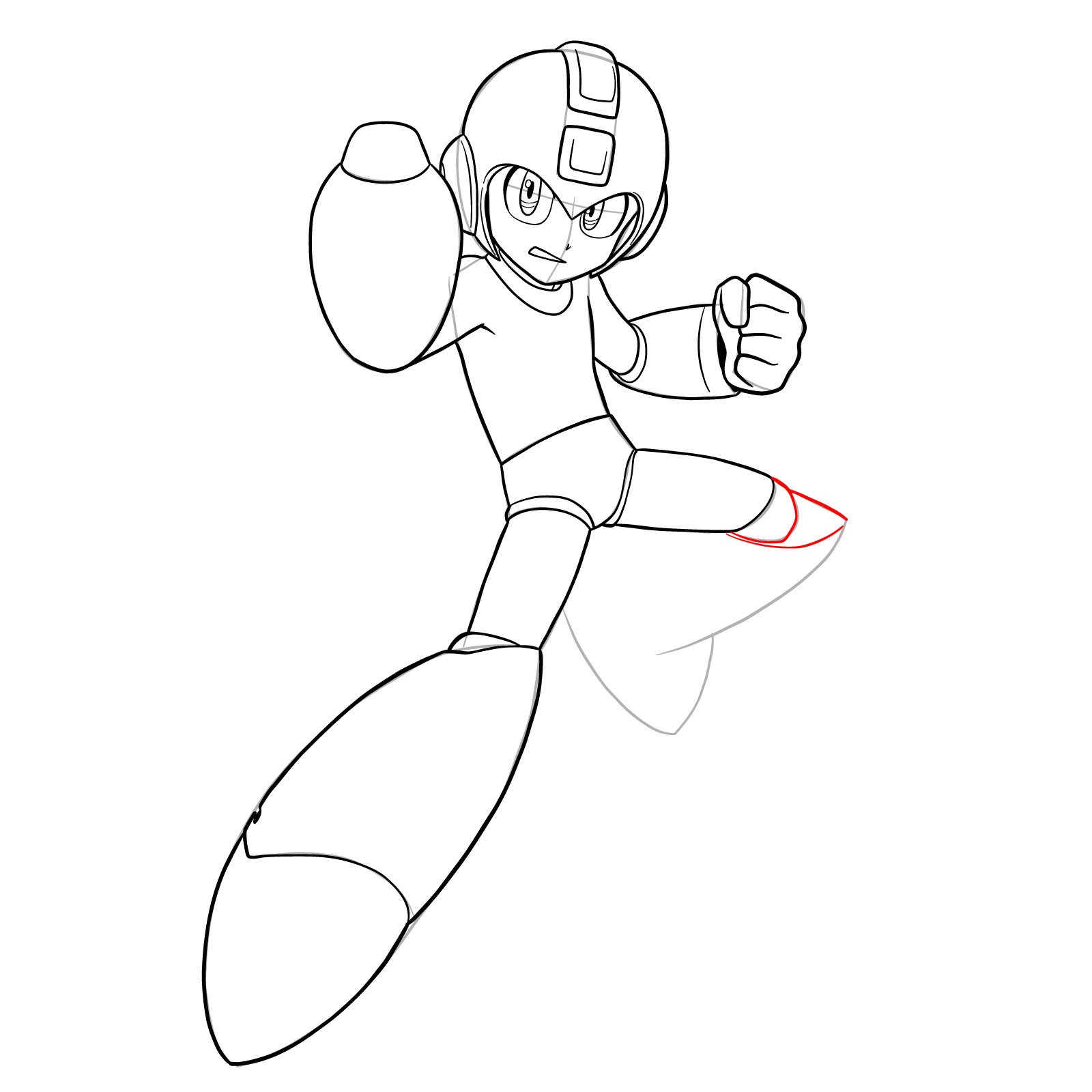 How to draw Mega Man from the 11th game - step 26