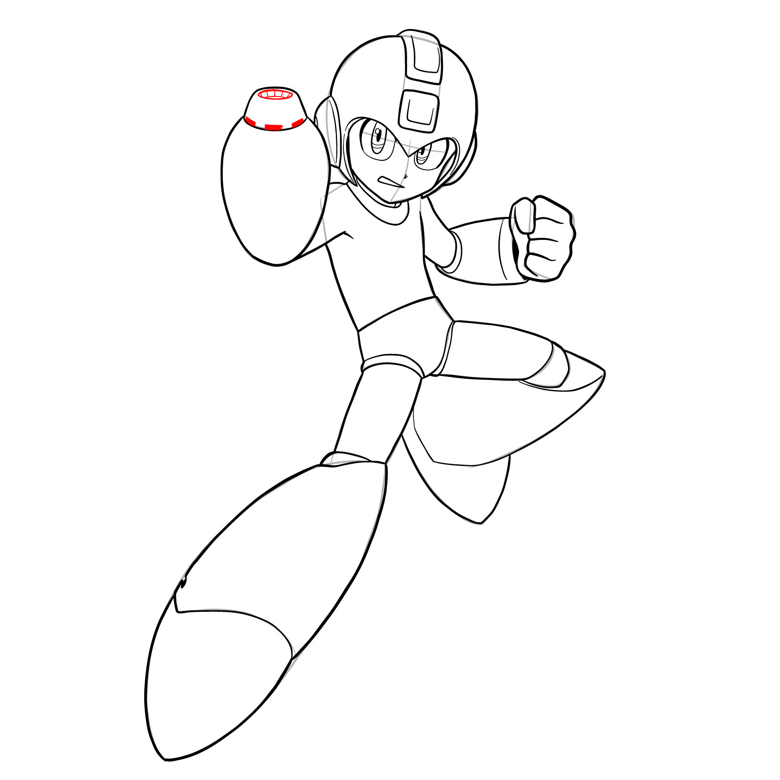 How to draw Mega Man from the 11th game - step 29