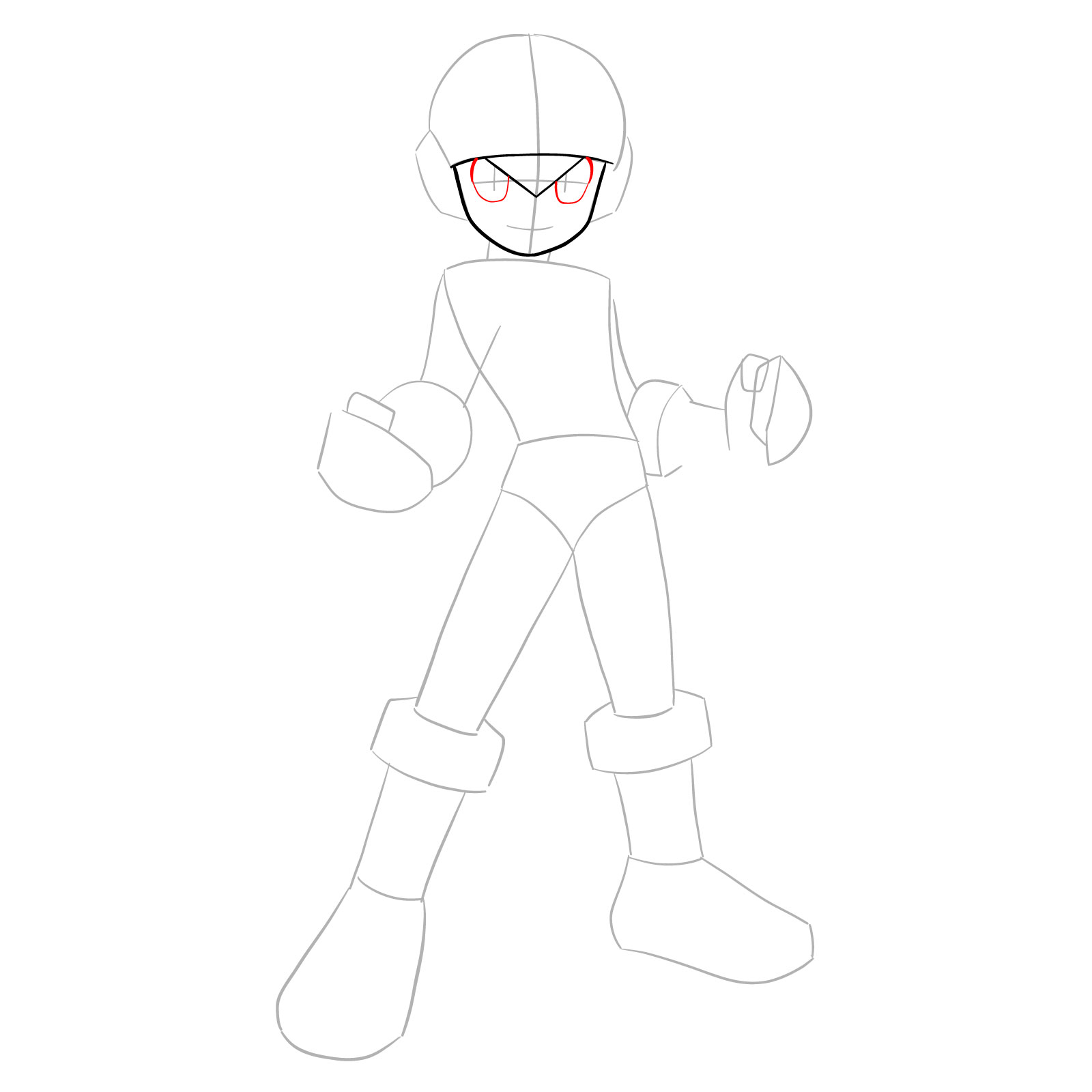 How to draw MegaMan.EXE - step 06