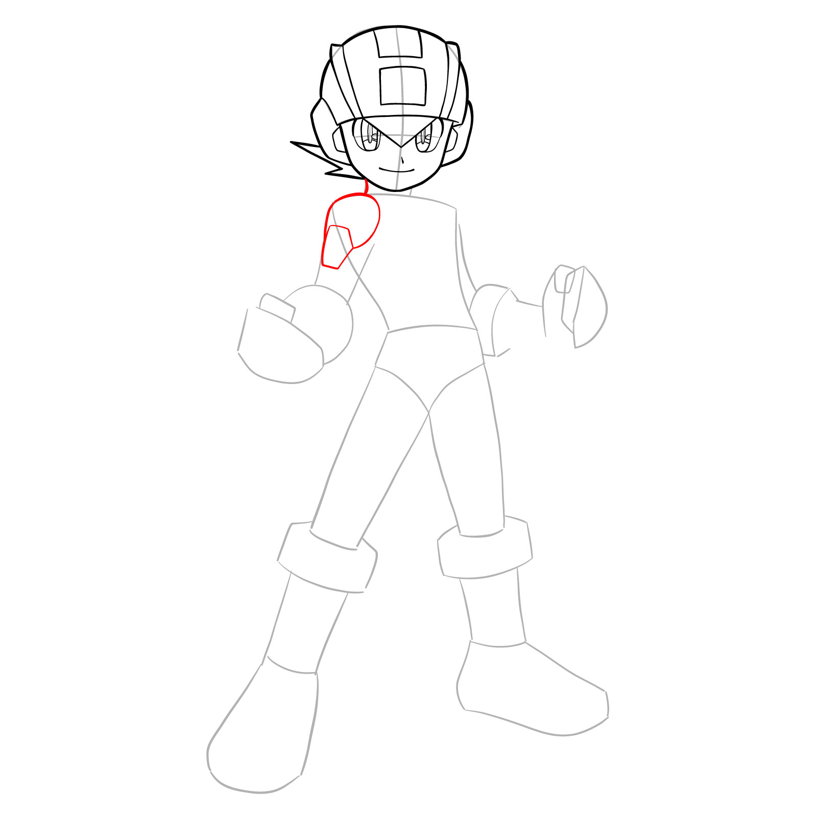 How to draw MegaMan.EXE - step 13