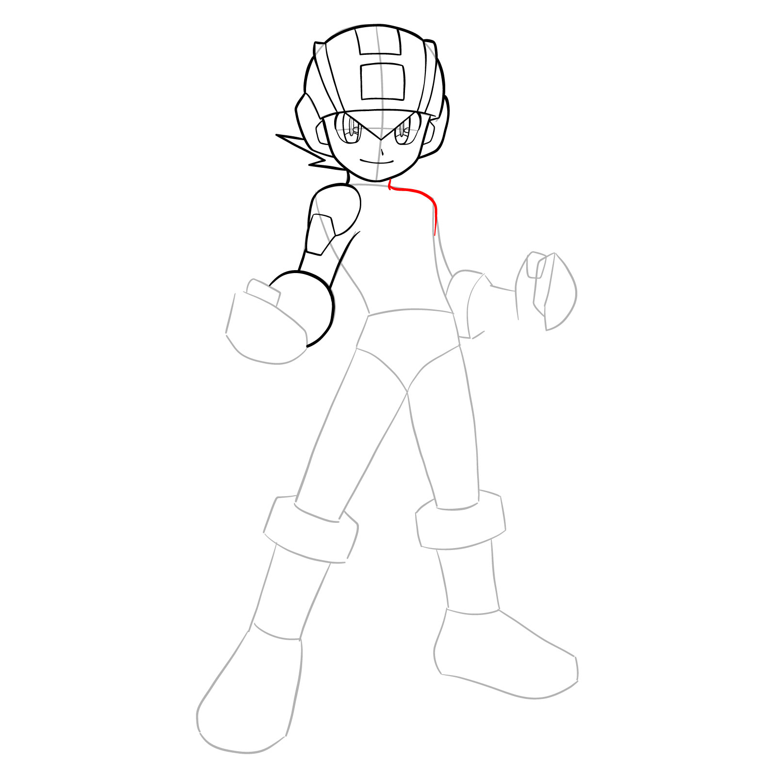 How to draw MegaMan.EXE - step 15
