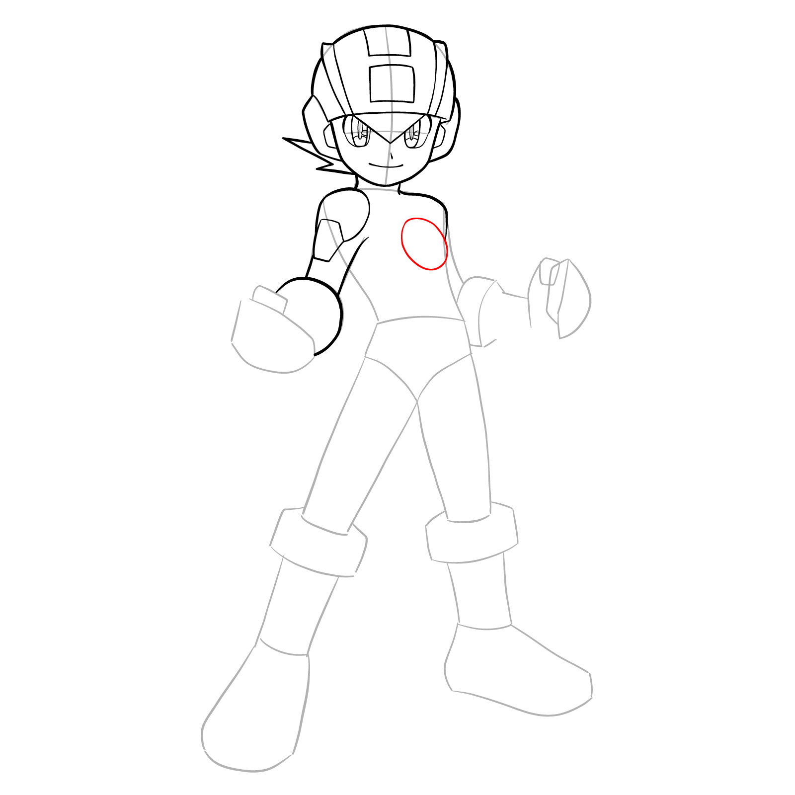 How to draw MegaMan.EXE - step 16