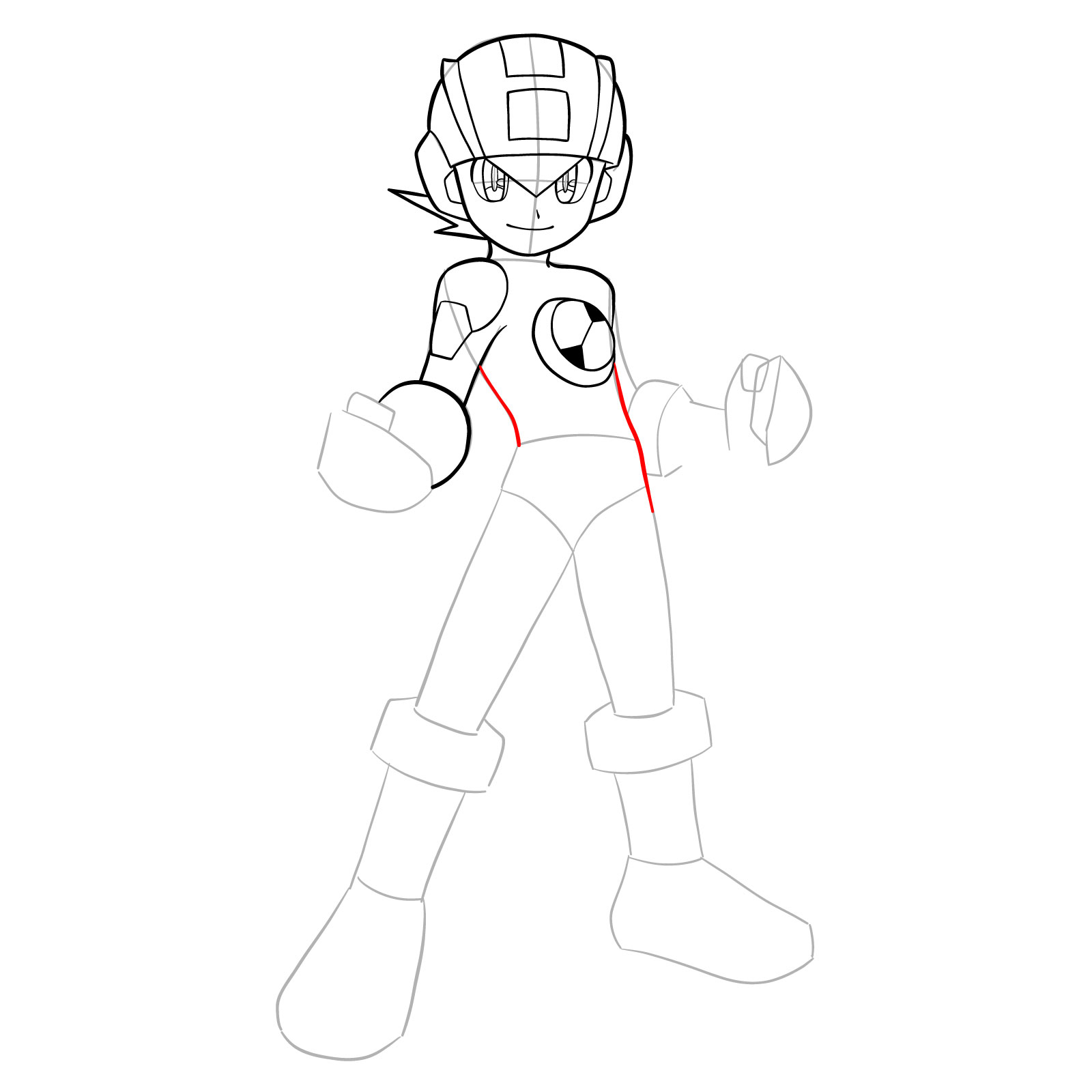 How to draw MegaMan.EXE - step 18