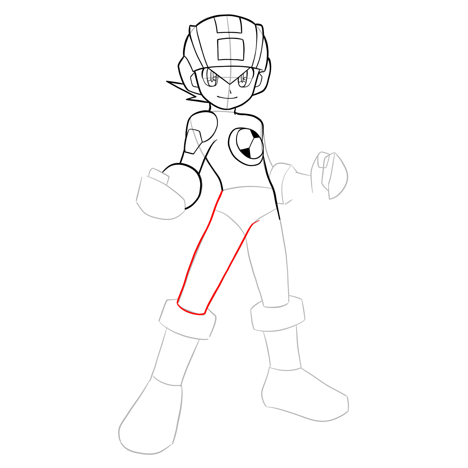 How to draw MegaMan.EXE - step 19