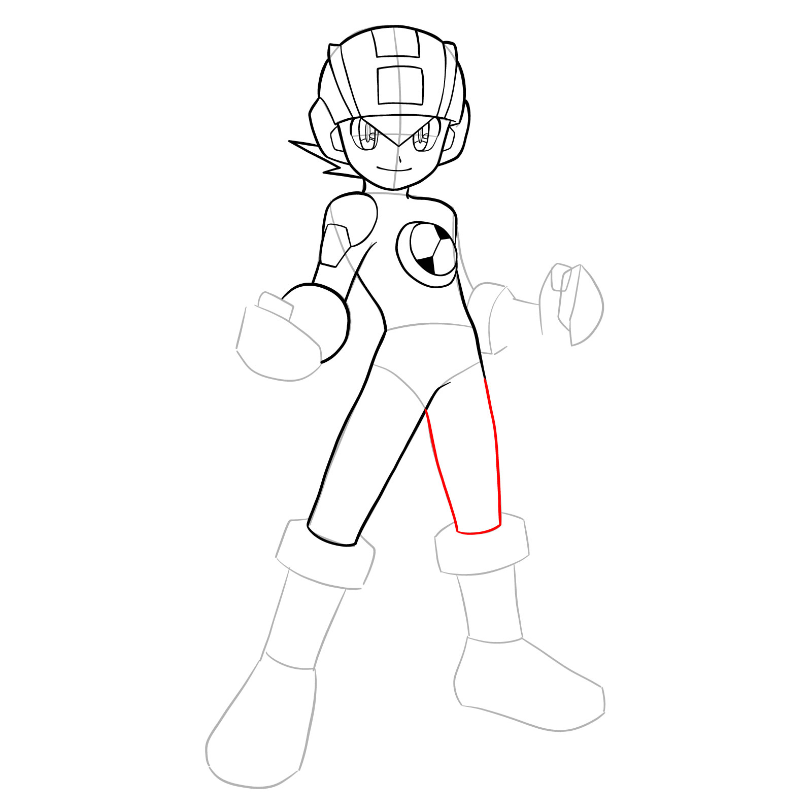 How to draw MegaMan.EXE - step 20