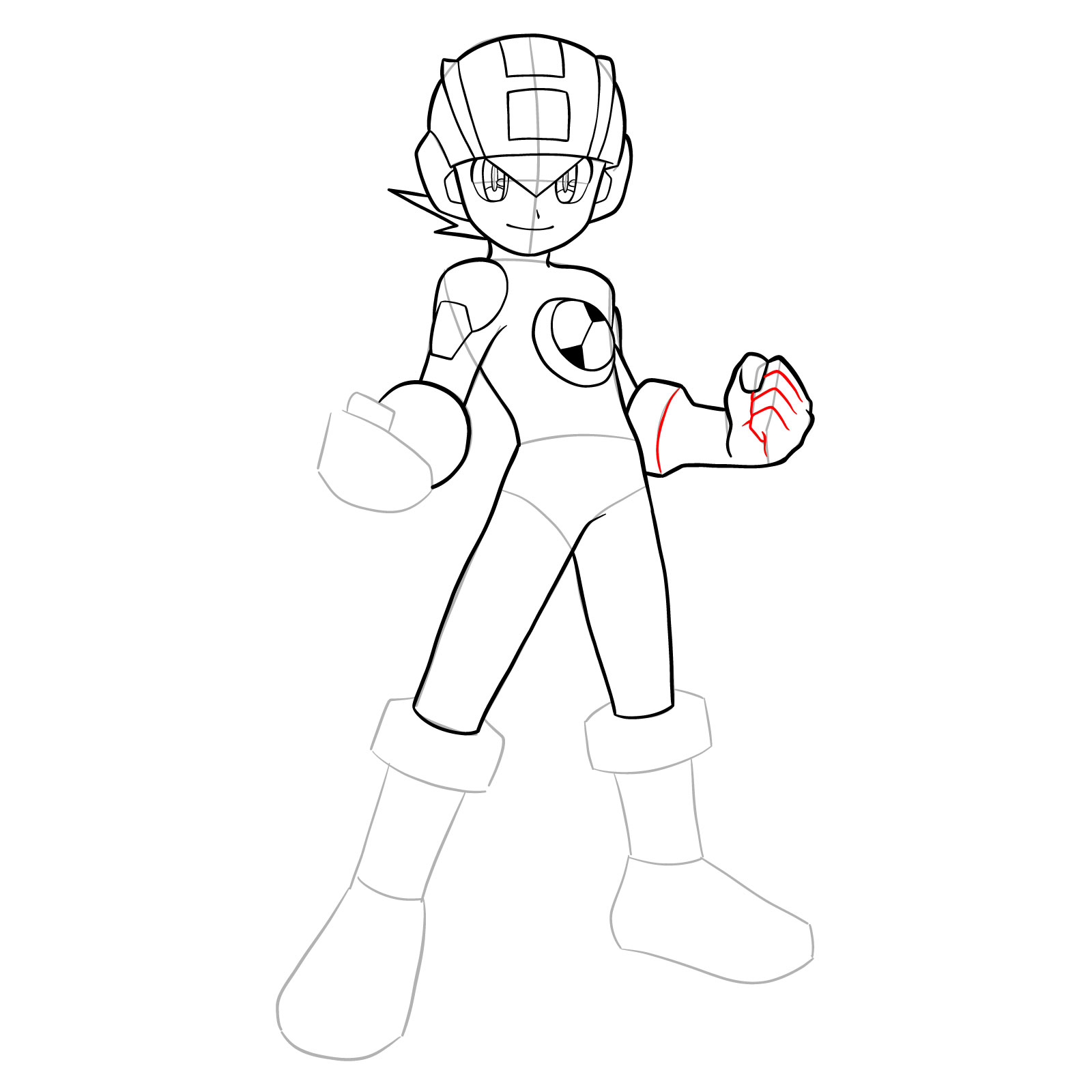 How to draw MegaMan.EXE - step 24