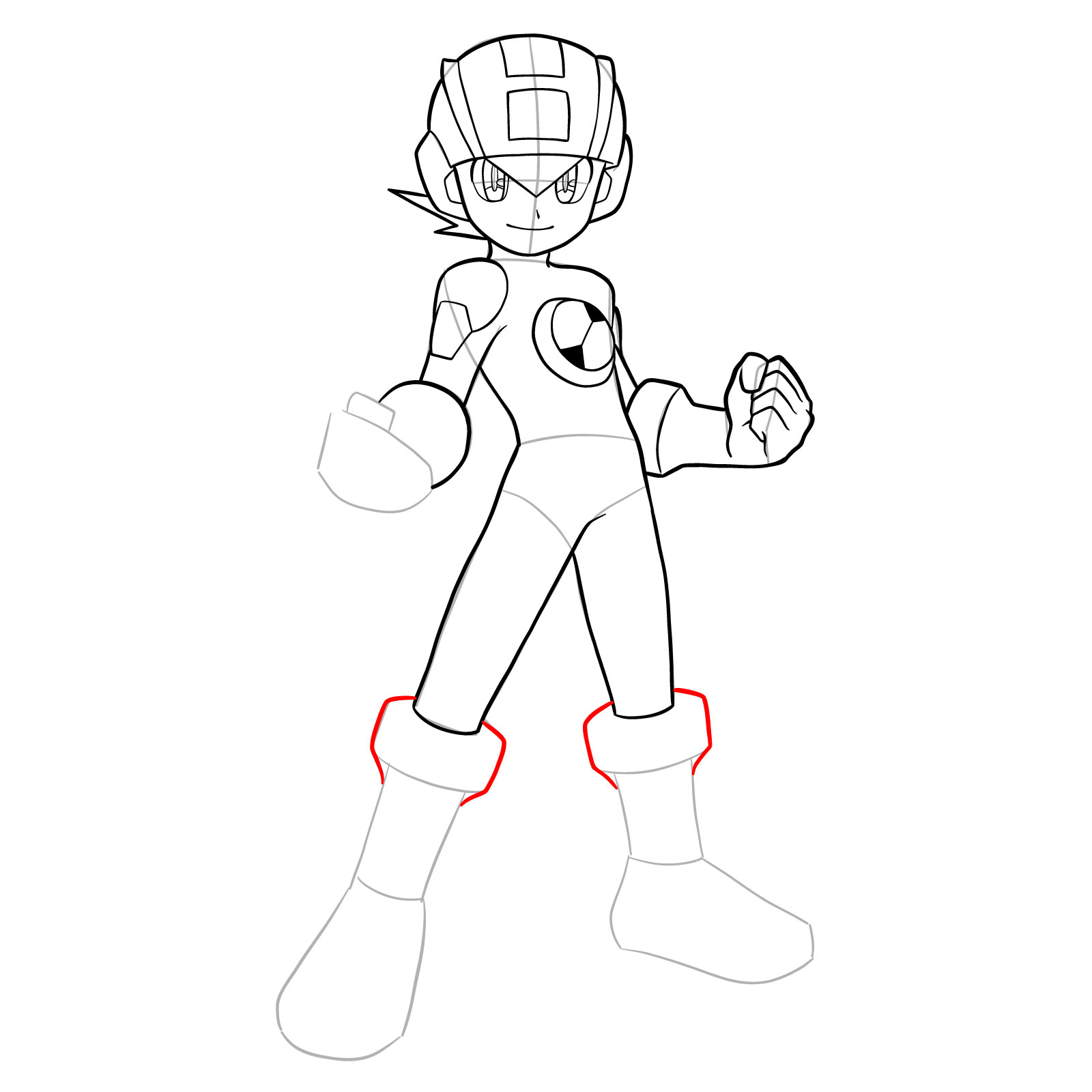 How to draw MegaMan.EXE - step 25