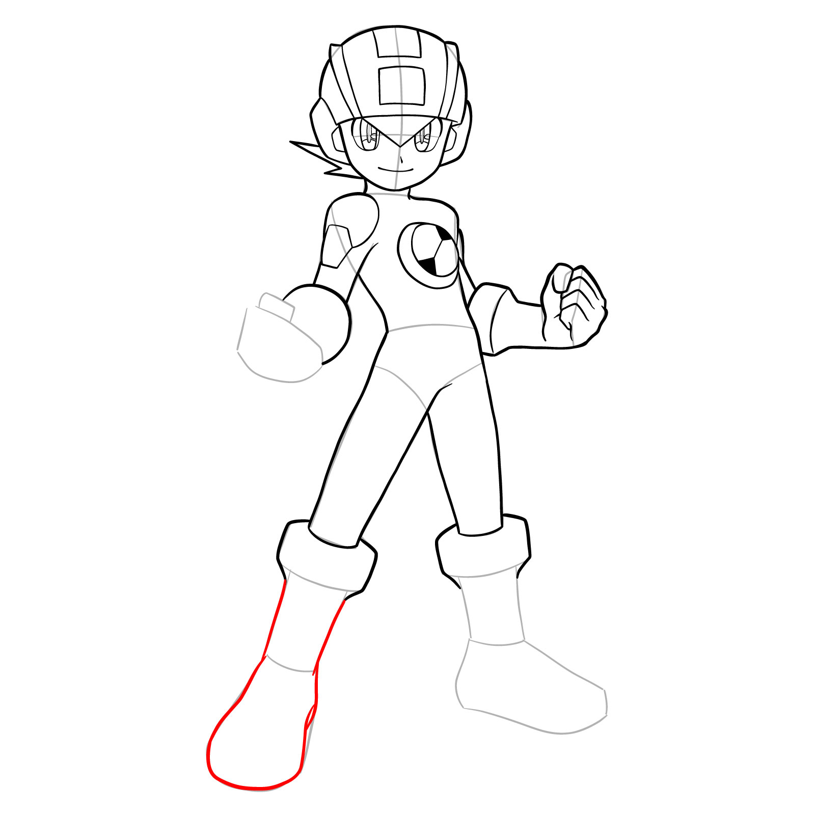 How to draw MegaMan.EXE - step 26