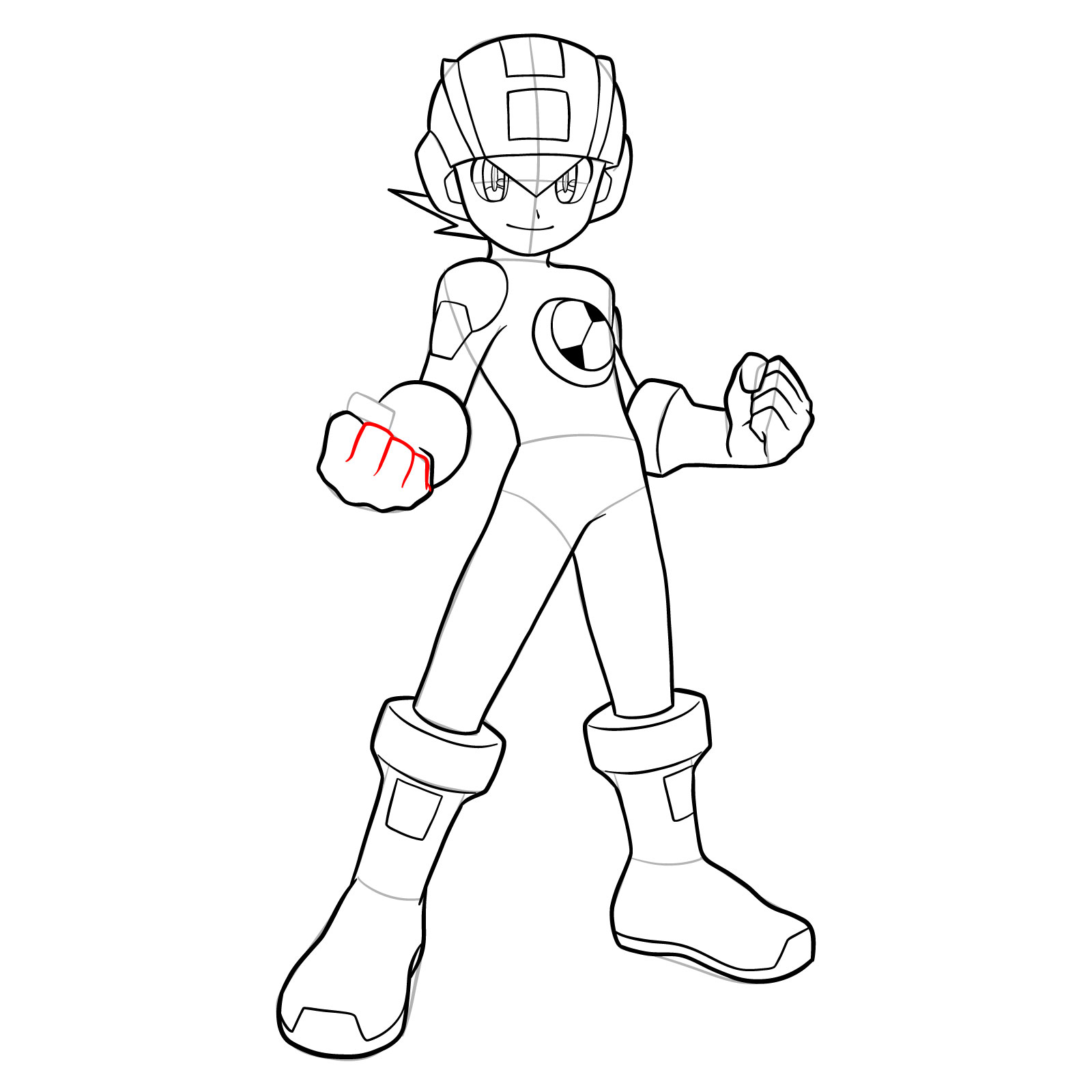 How to draw MegaMan.EXE - step 30