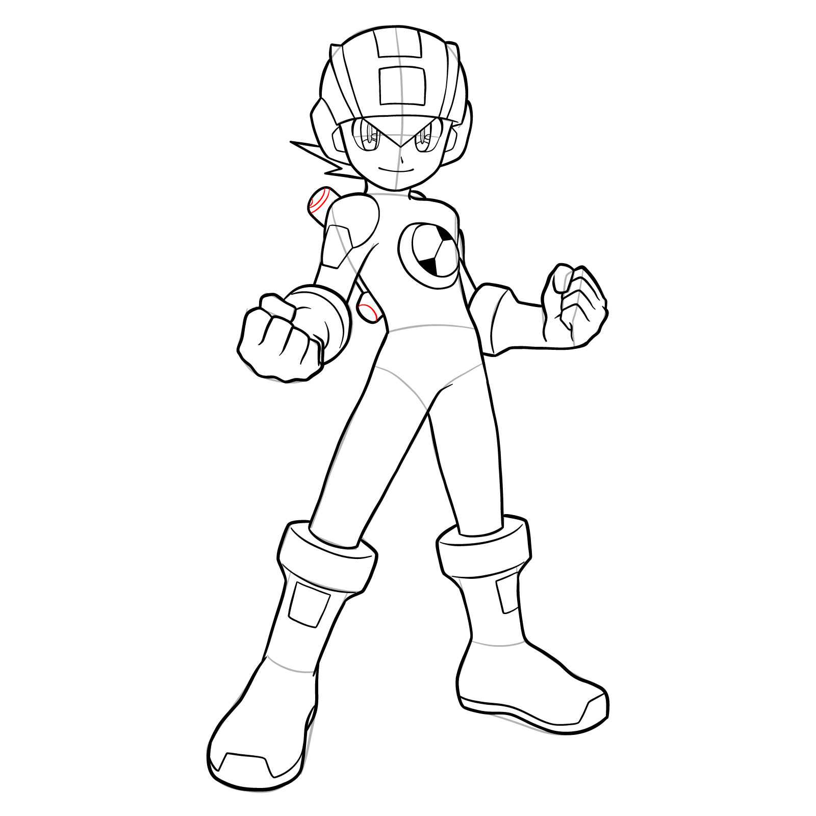 How to draw MegaMan.EXE - step 33