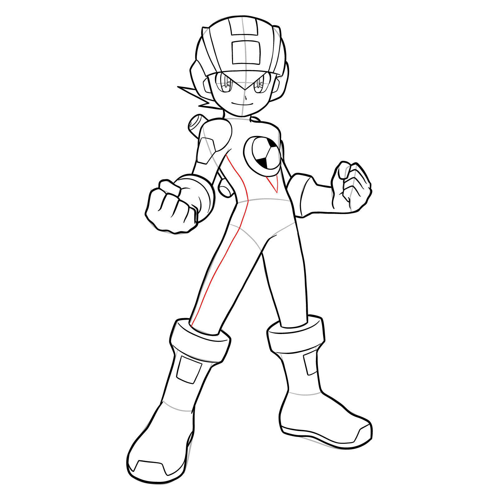 How to draw MegaMan.EXE - step 34
