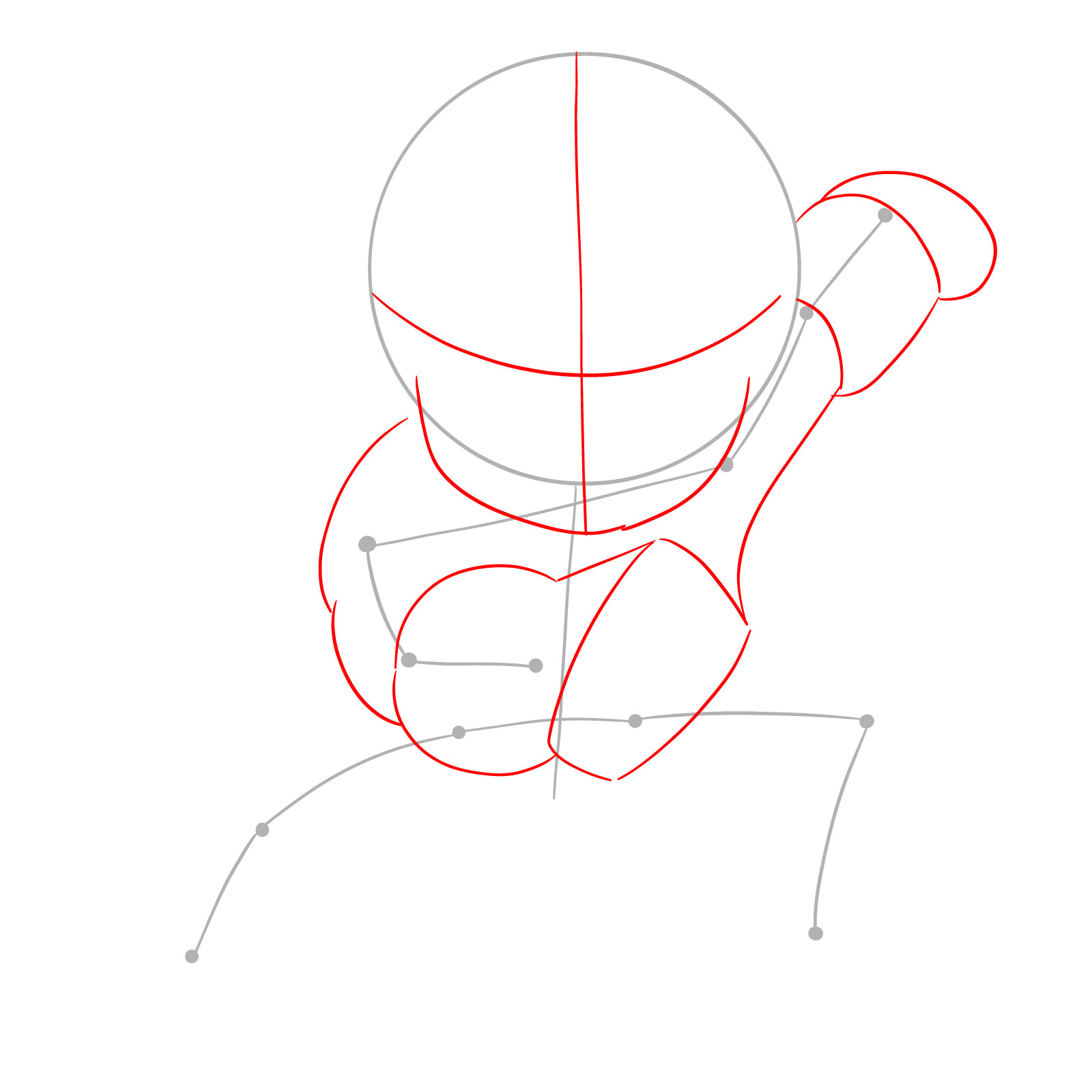 How to draw Mega Man from the original game - step 02
