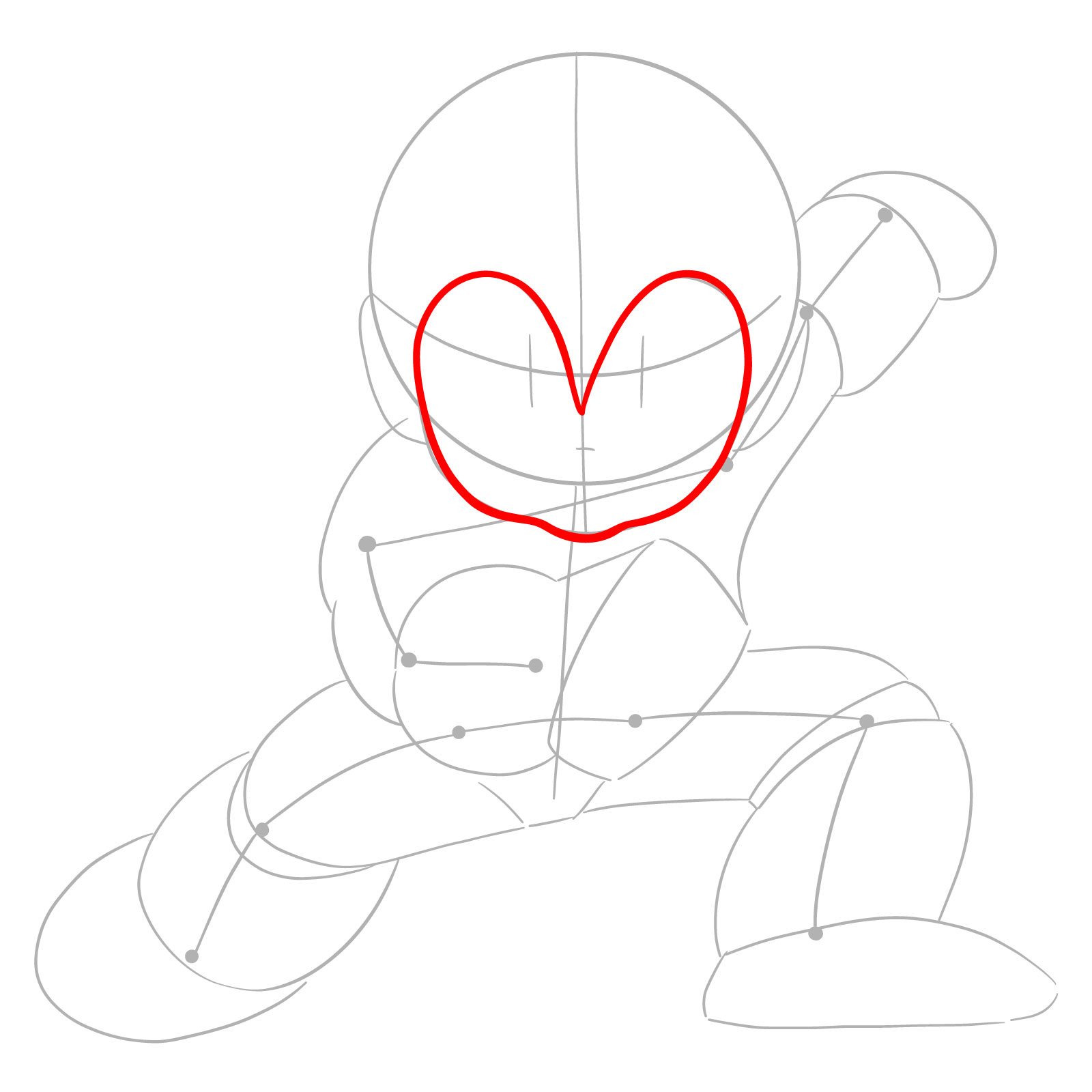 How to draw Mega Man from the original game - step 04