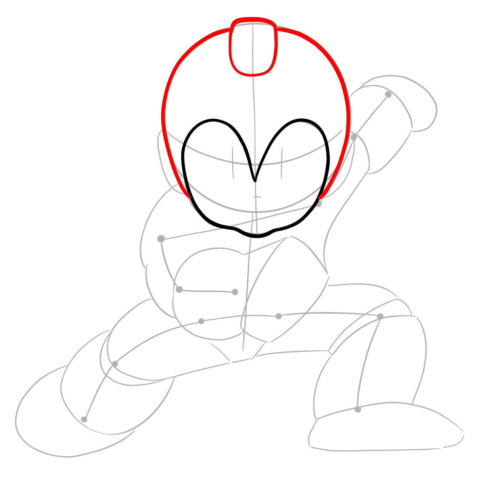 How to draw Mega Man from the original game - step 05
