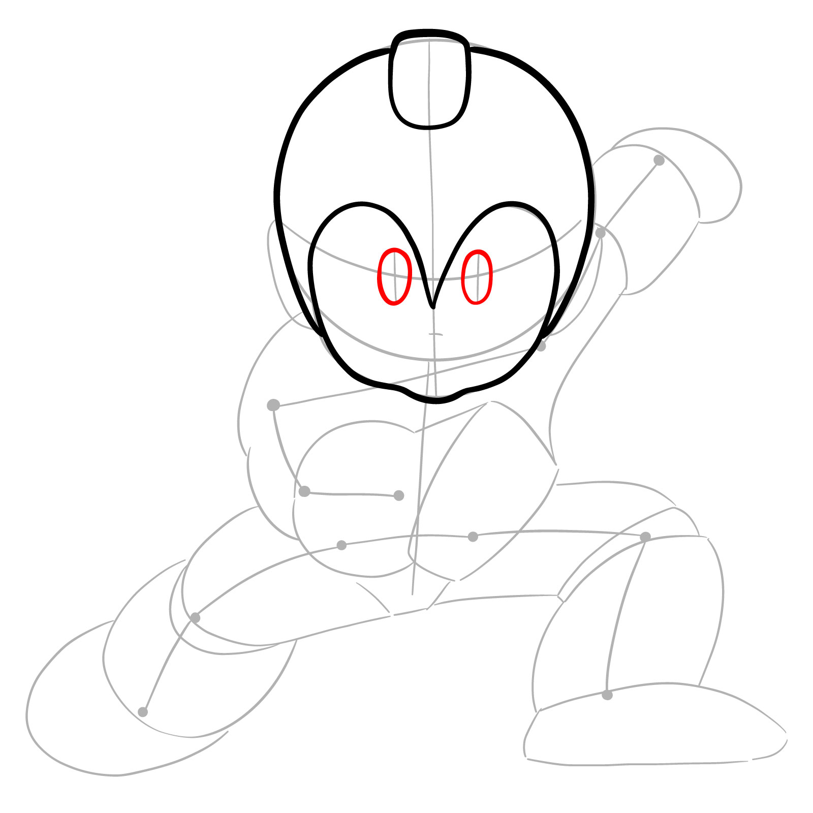 How to draw Mega Man from the original game - step 06