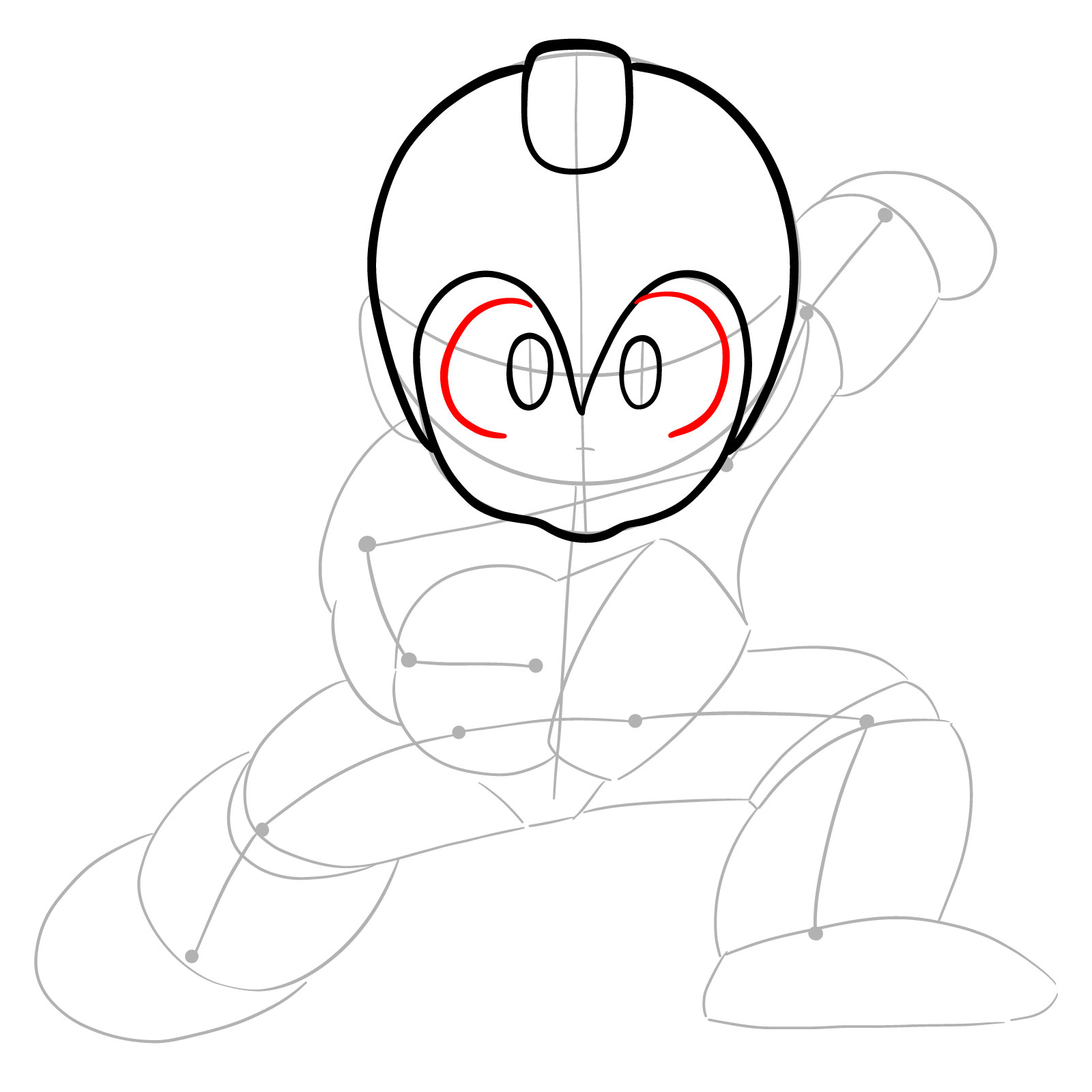 How to draw Mega Man from the original game - step 07