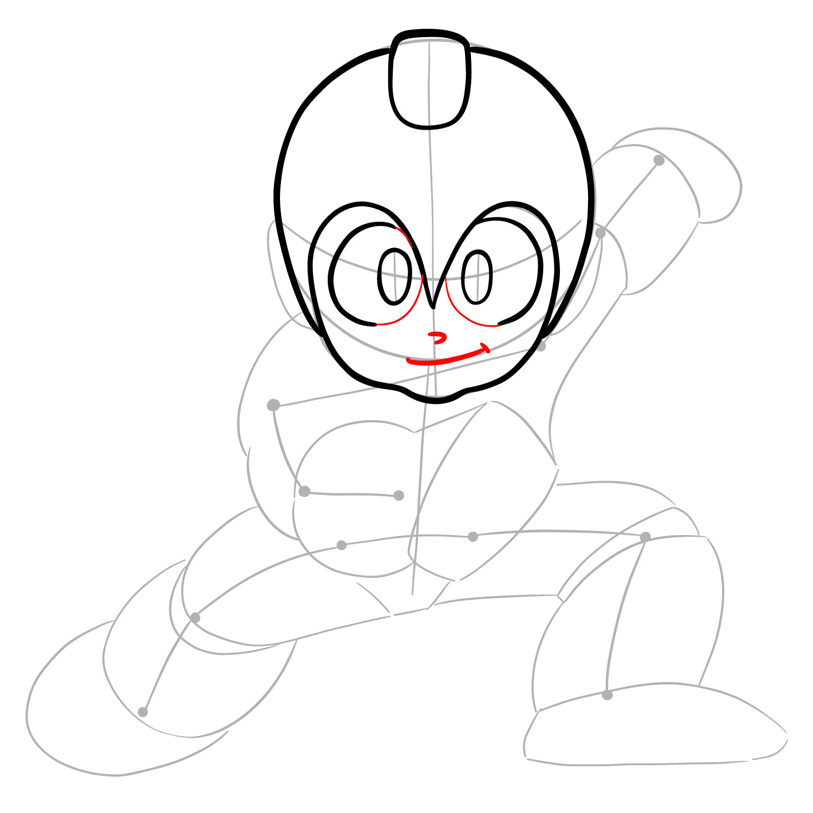 How to draw Mega Man from the original game - step 08