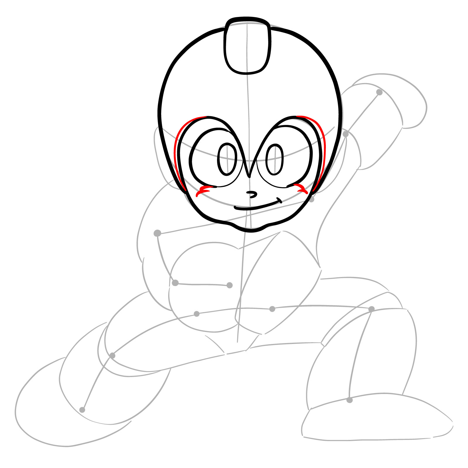 How to draw Mega Man from the original game - step 09