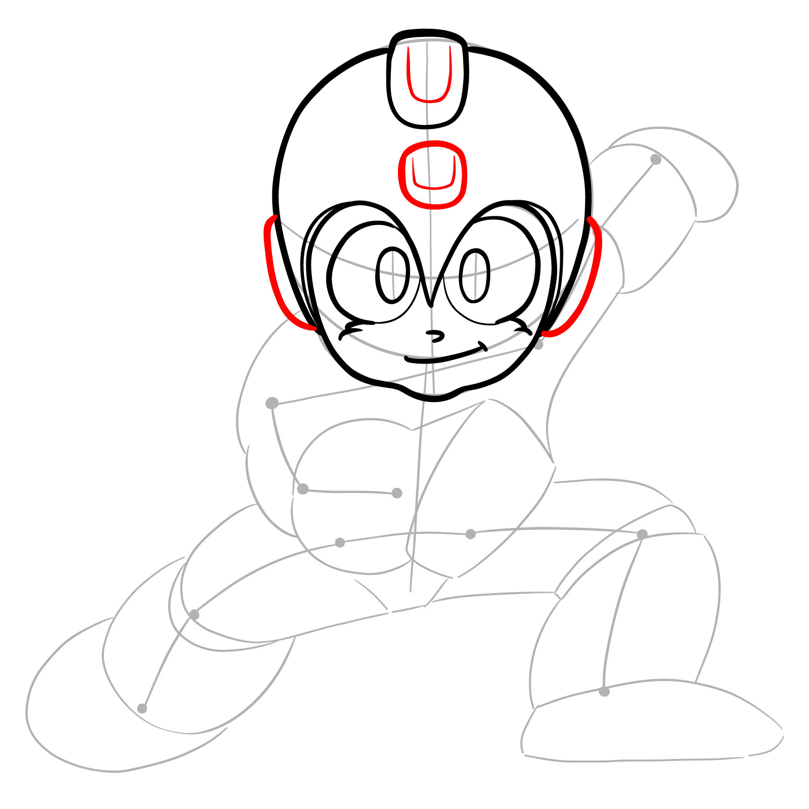 How to draw Mega Man from the original game - step 10