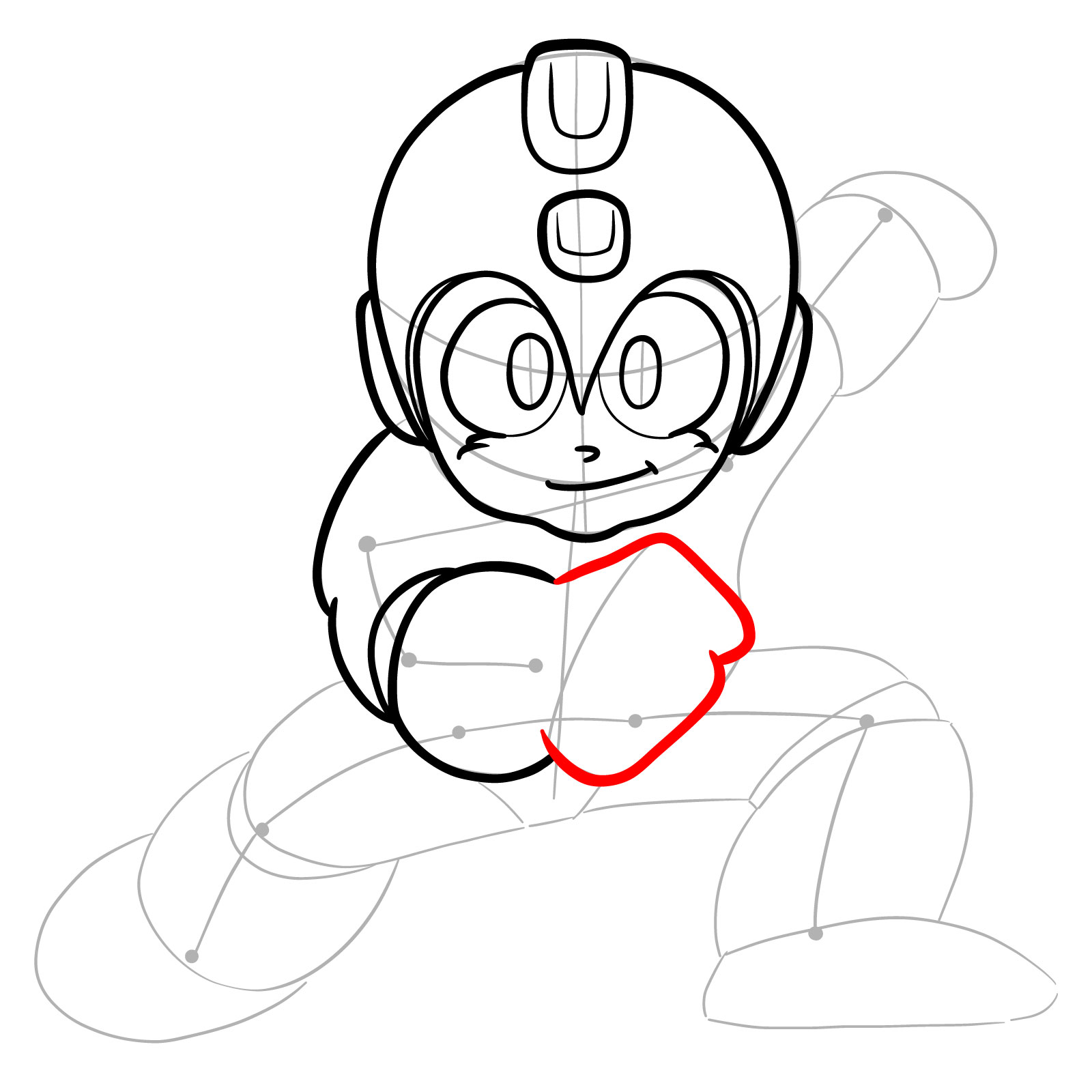 How to draw Mega Man from the original game - step 13
