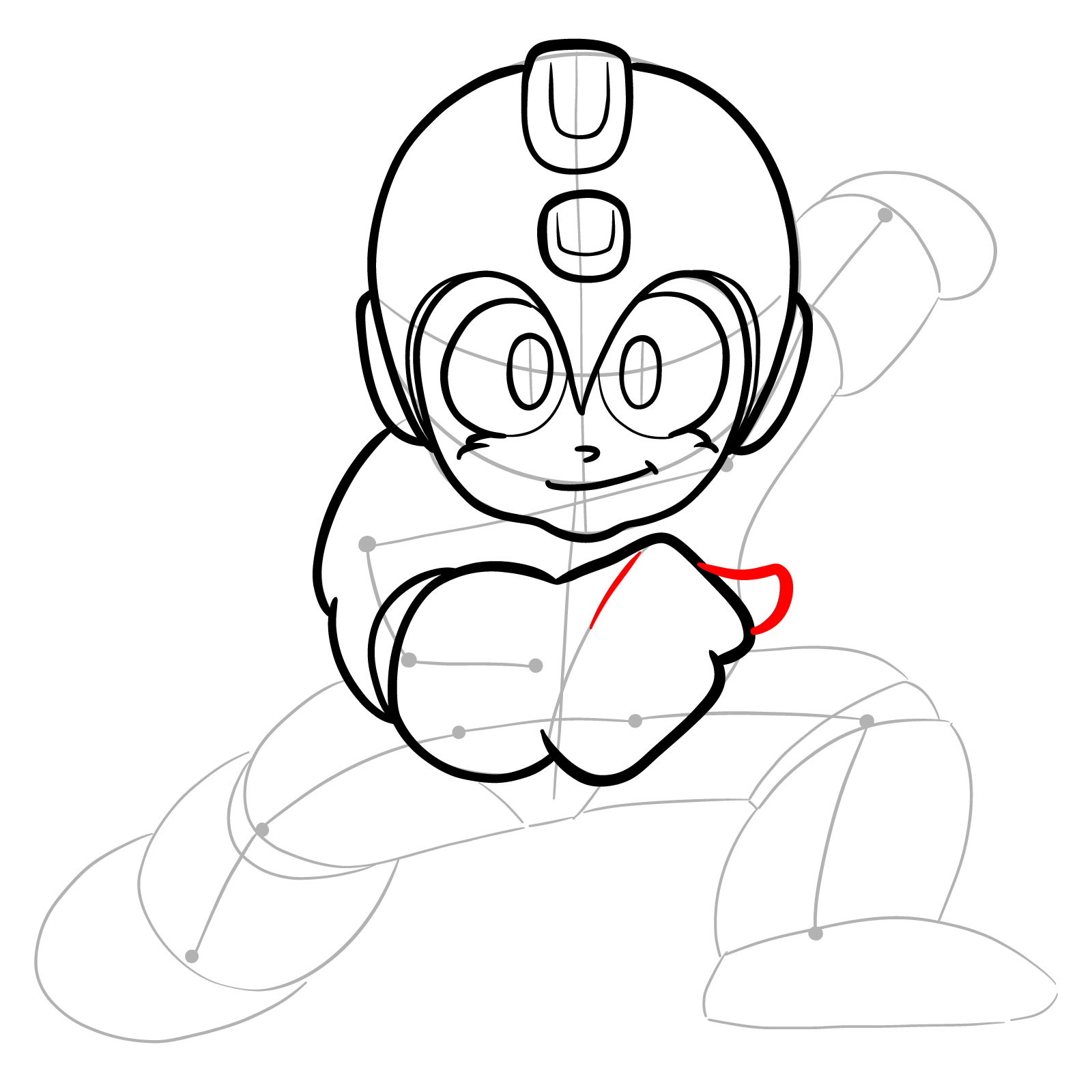 How to draw Mega Man from the original game - step 14