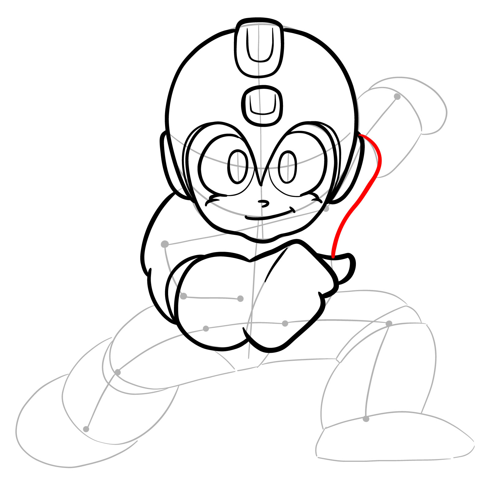 How to draw Mega Man from the original game - step 15