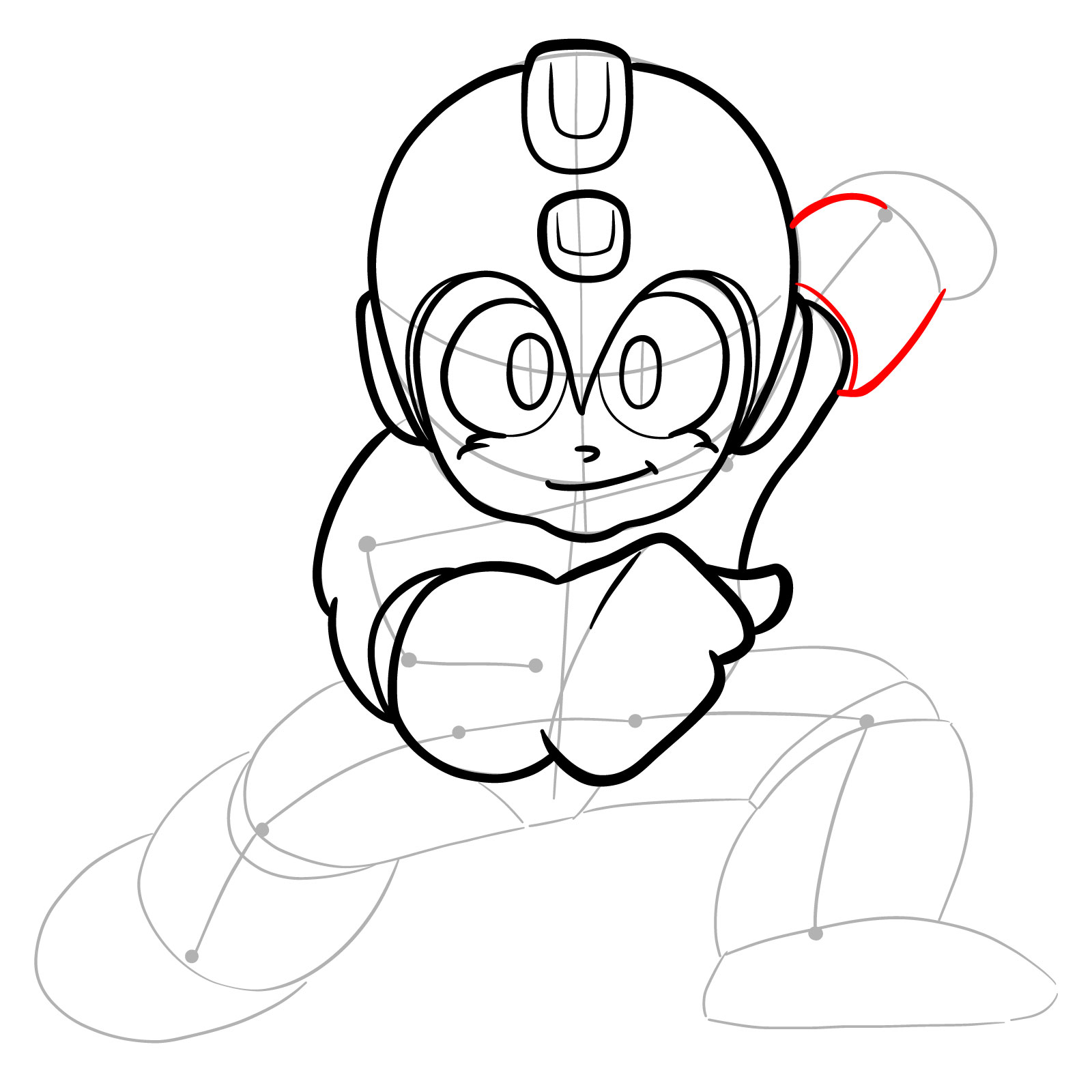 How to draw Mega Man from the original game - step 16
