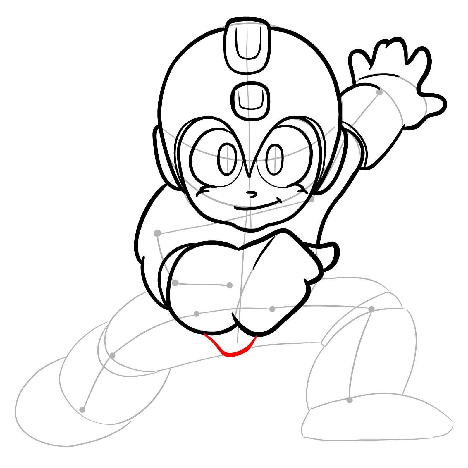 How to draw Mega Man from the original game - step 18