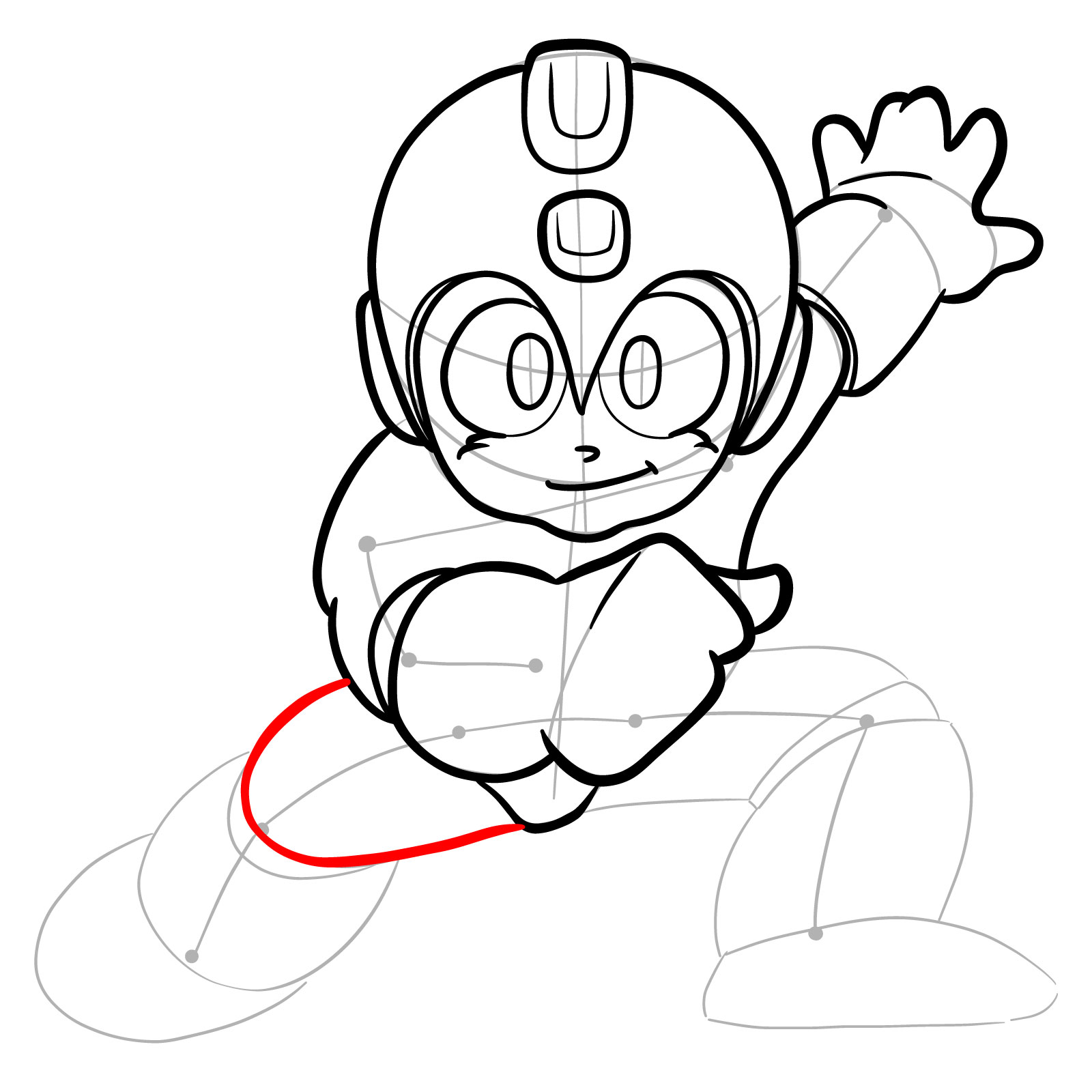 How to draw Mega Man from the original game - step 19