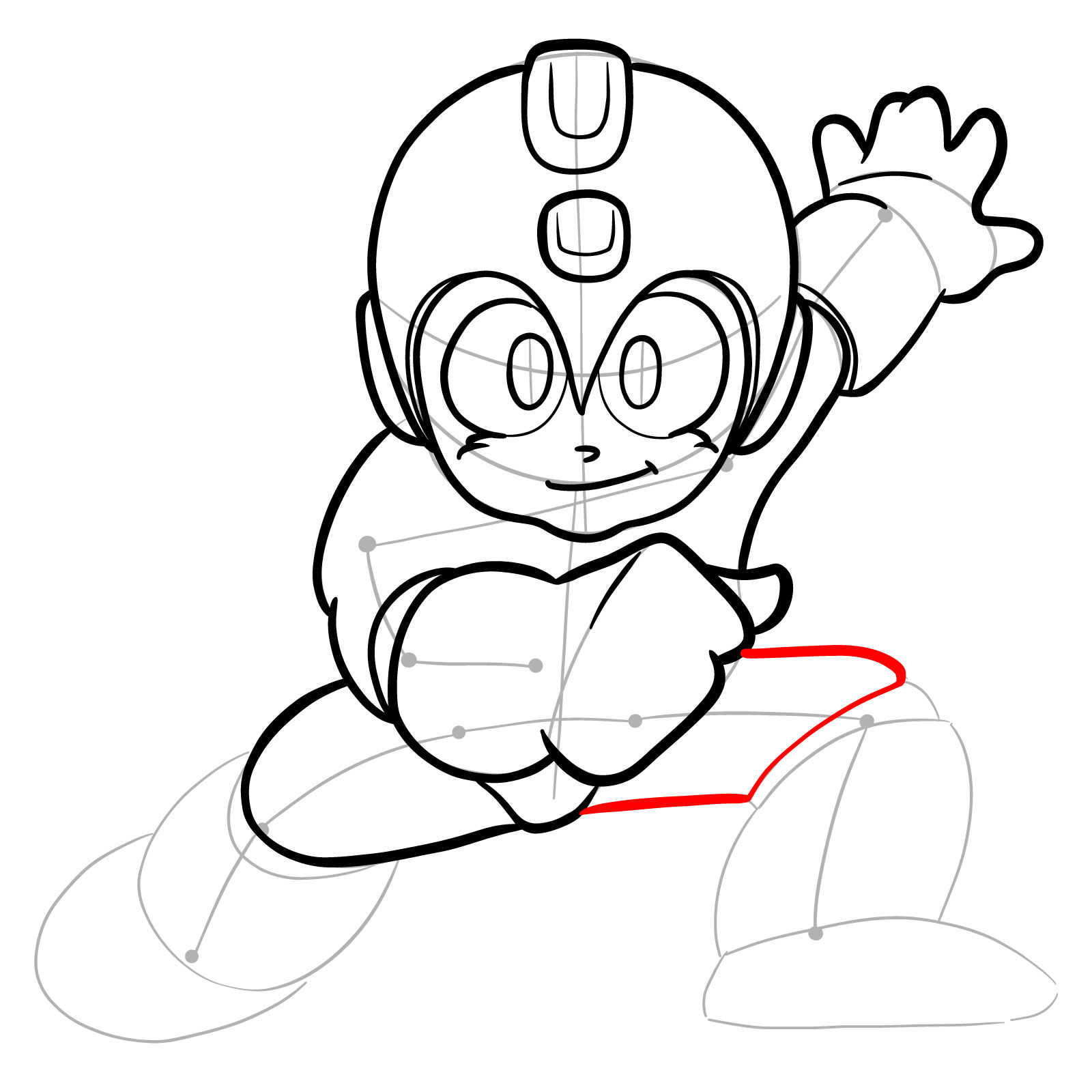 How to draw Mega Man from the original game - step 20