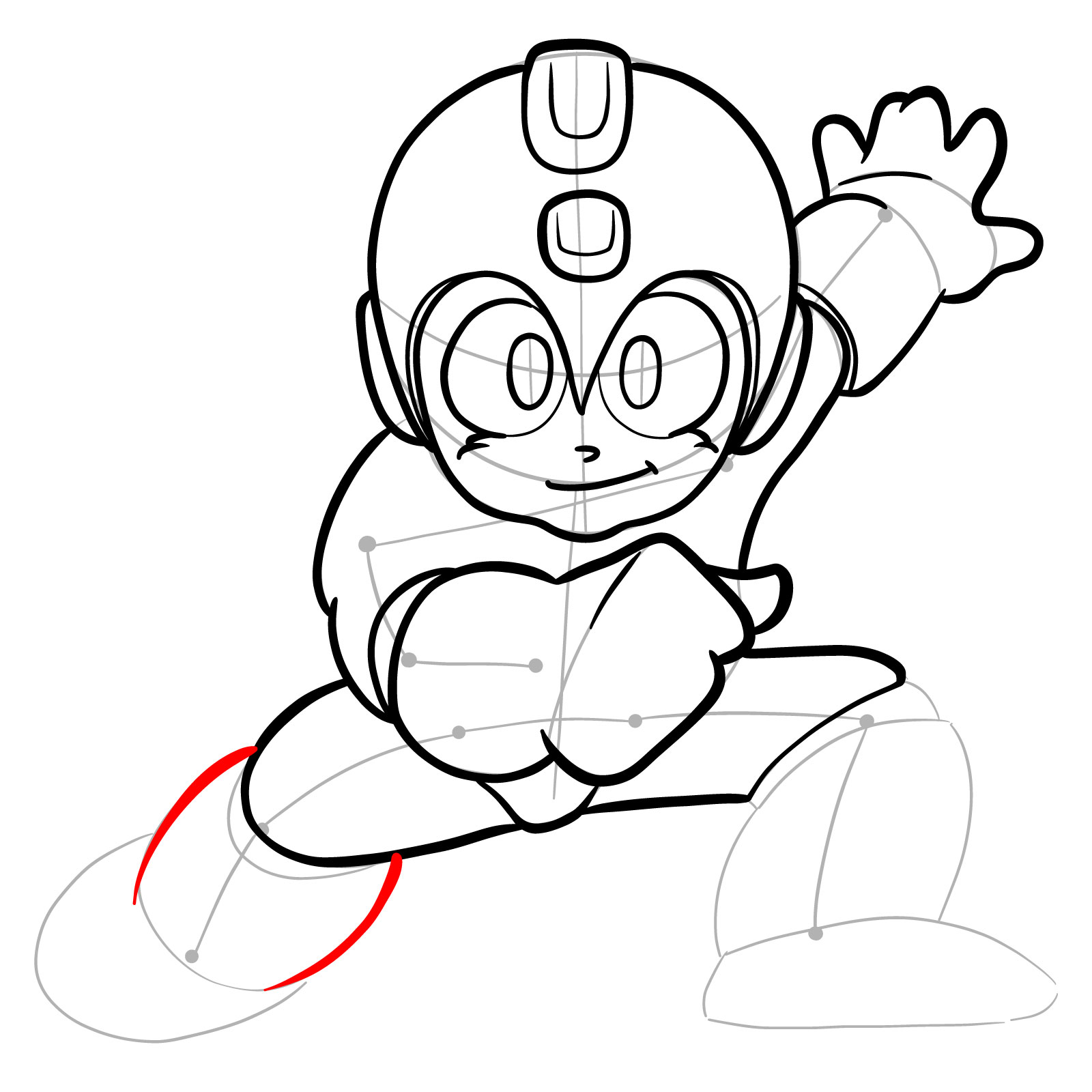 How to draw Mega Man from the original game - step 21