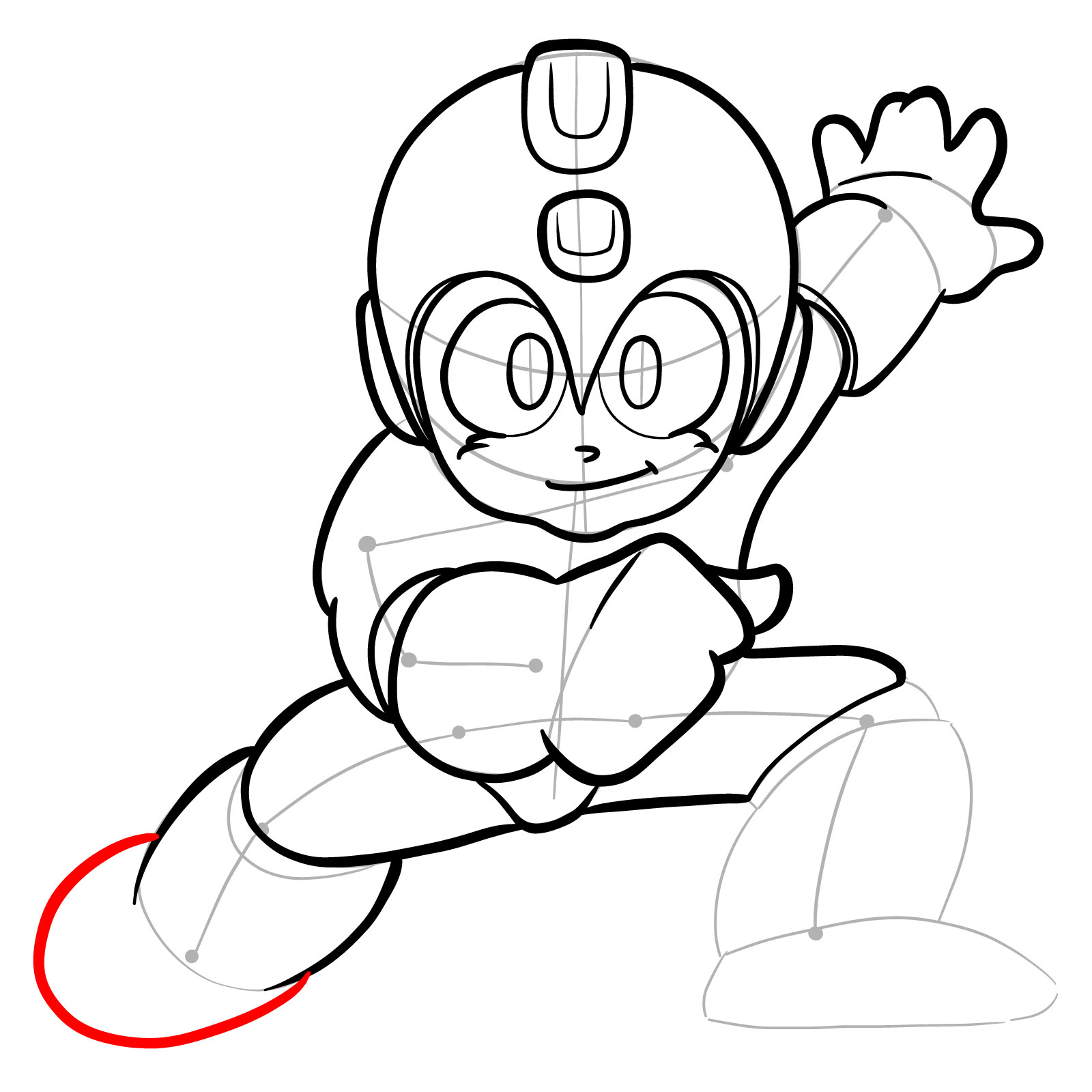 How to draw Mega Man from the original game - step 22