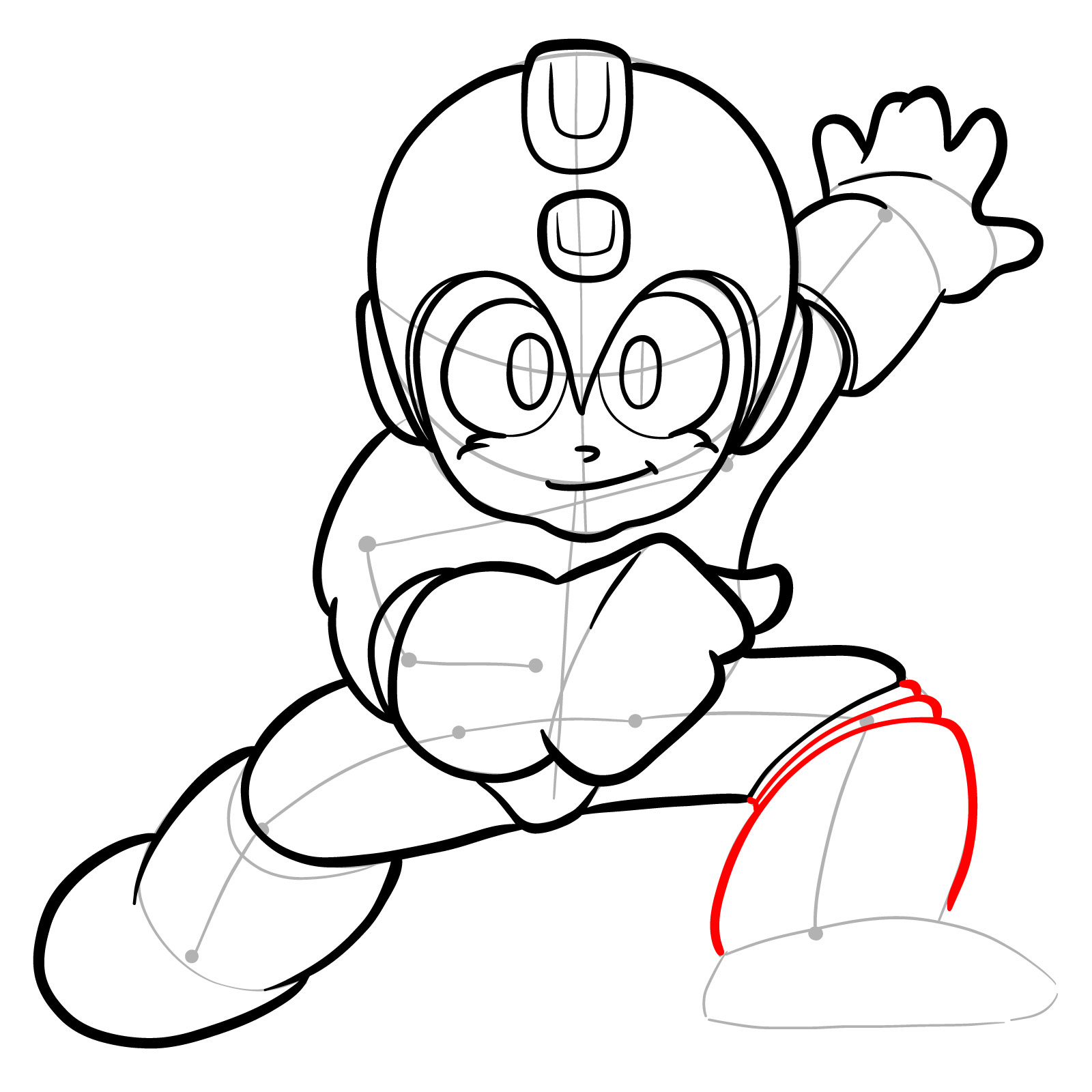 How to draw Mega Man from the original game - step 23