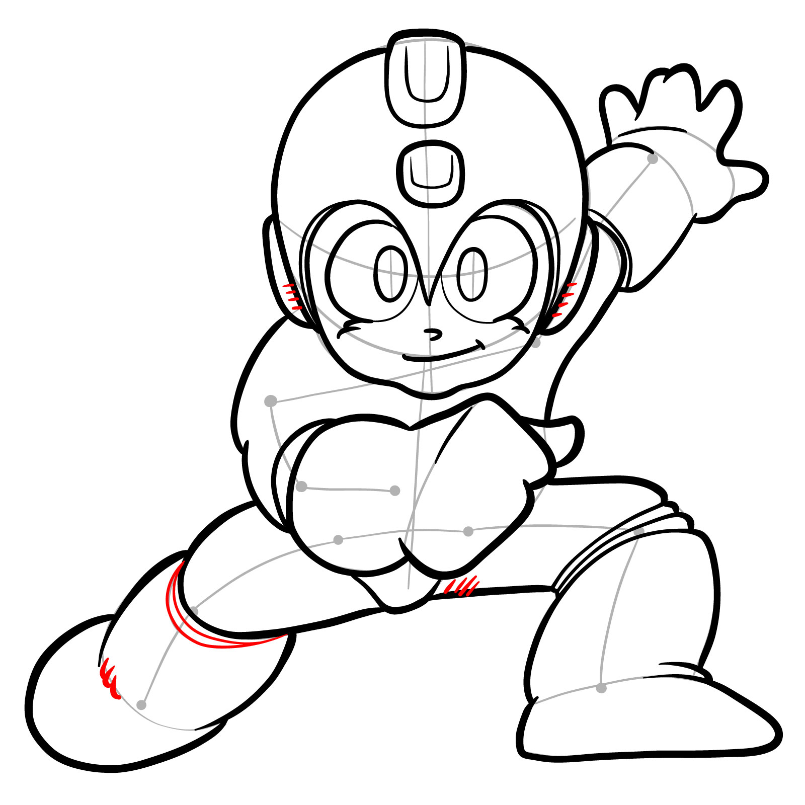 How to draw Mega Man from the original game - step 25