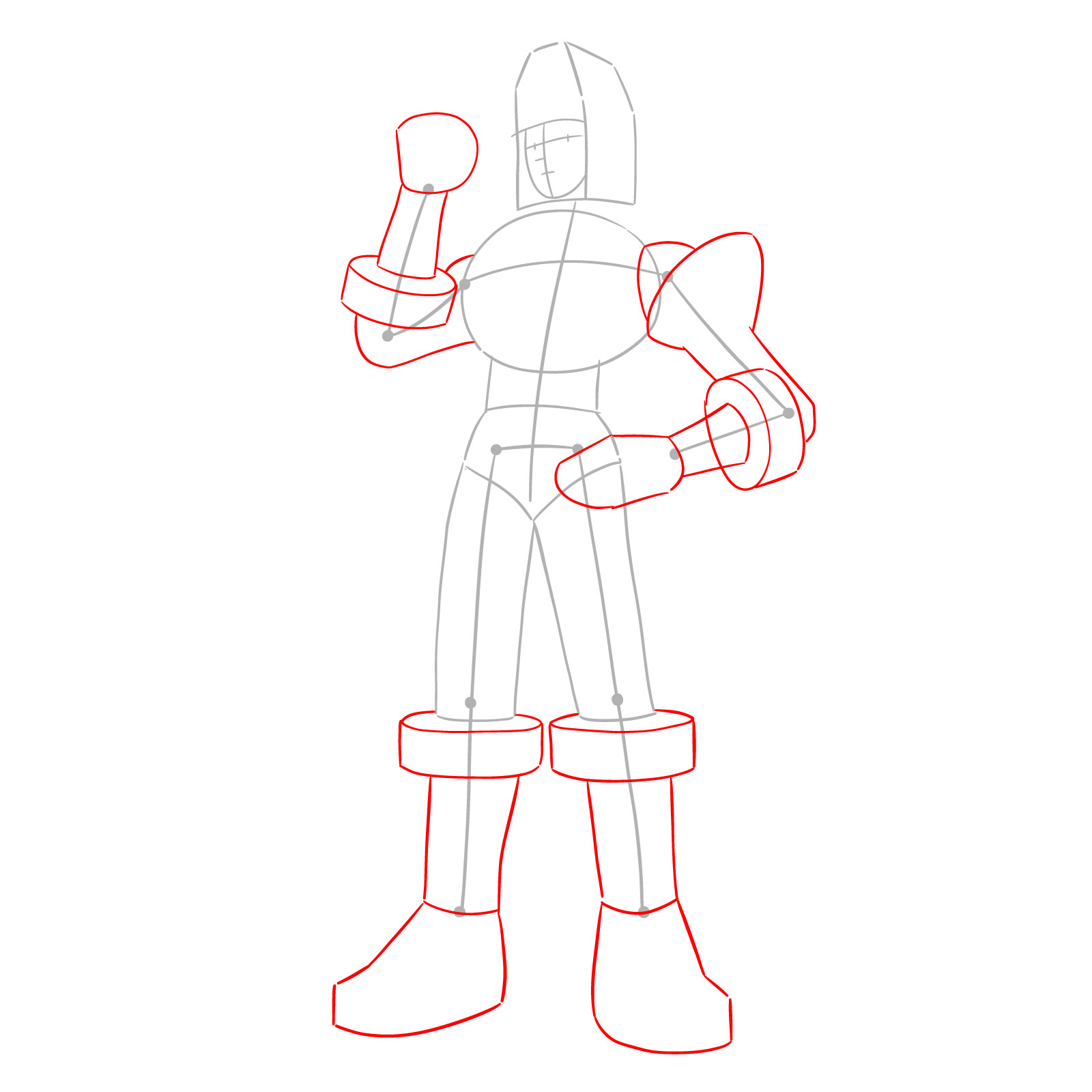 How to draw Glide.EXE from Mega Man Battle Network - step 03