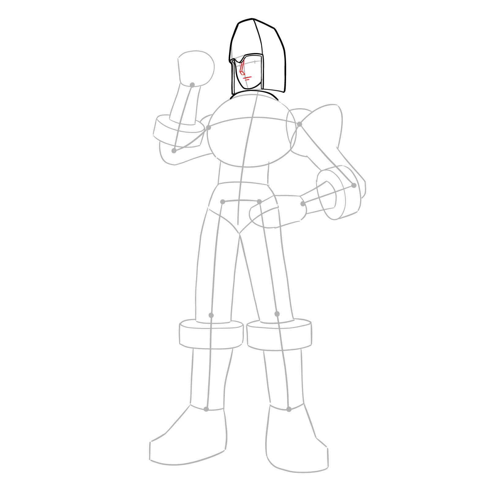 How to draw Glide.EXE from Mega Man Battle Network - step 07