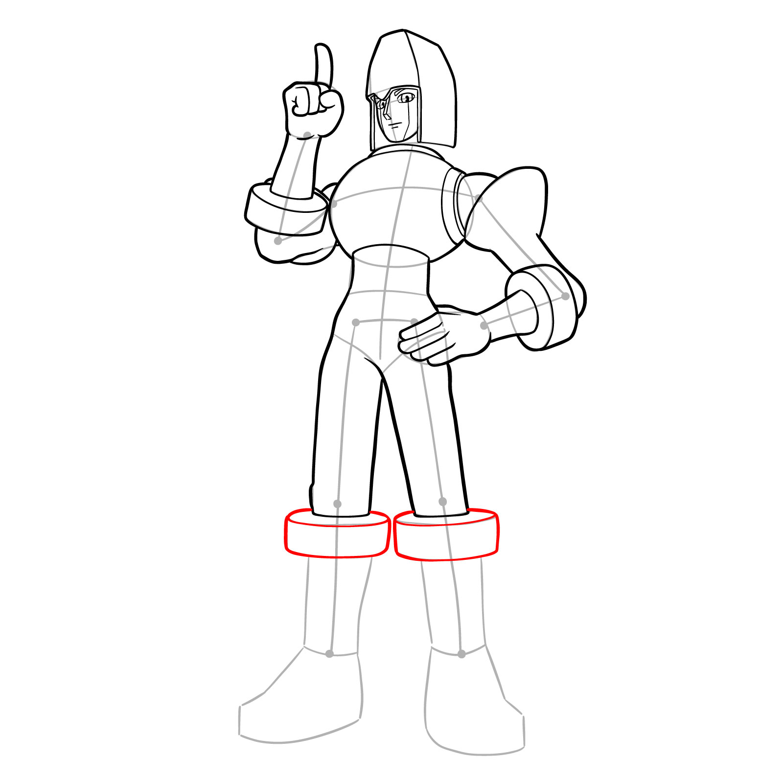 How to draw Glide.EXE from Mega Man Battle Network - step 17