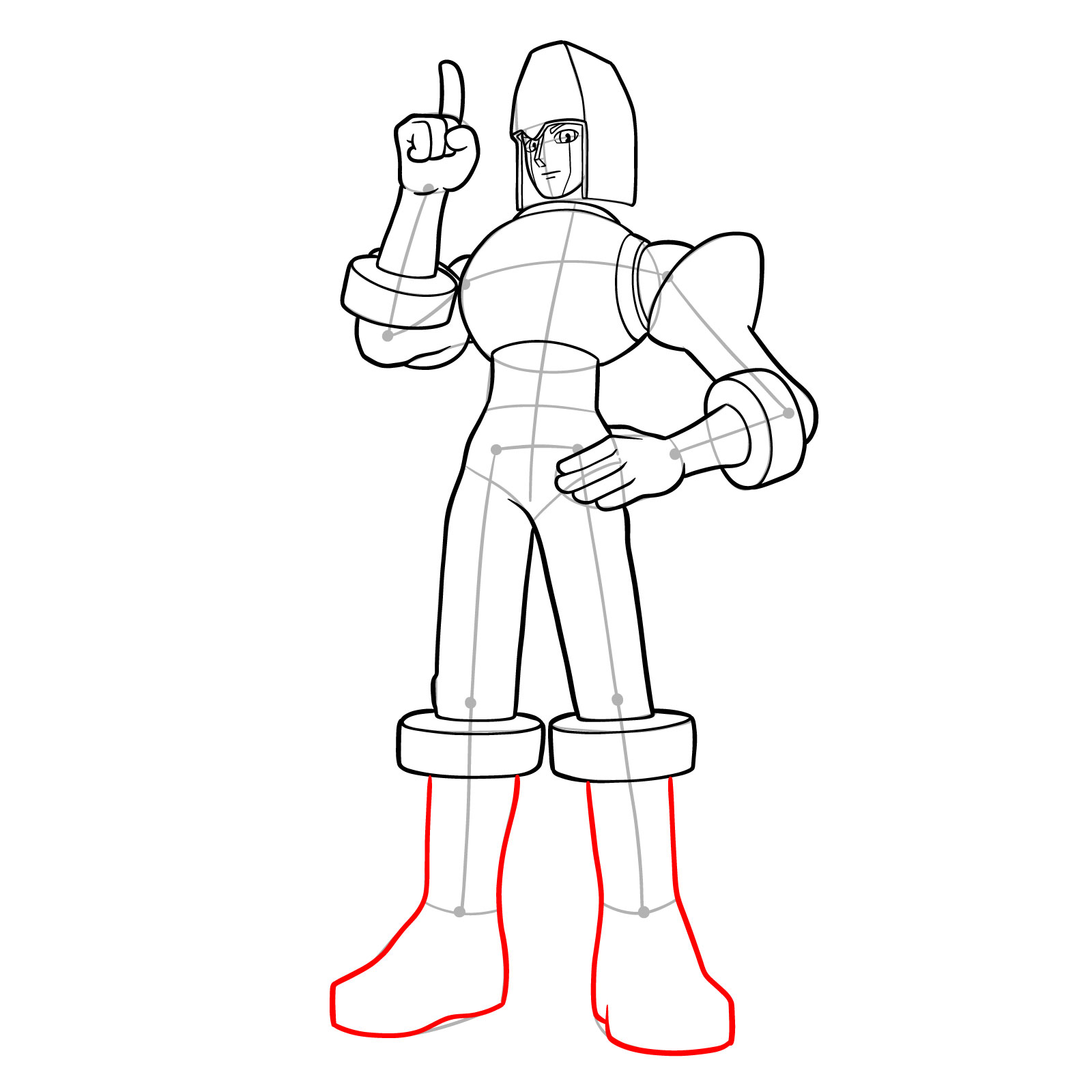 How to draw Glide.EXE from Mega Man Battle Network - step 18