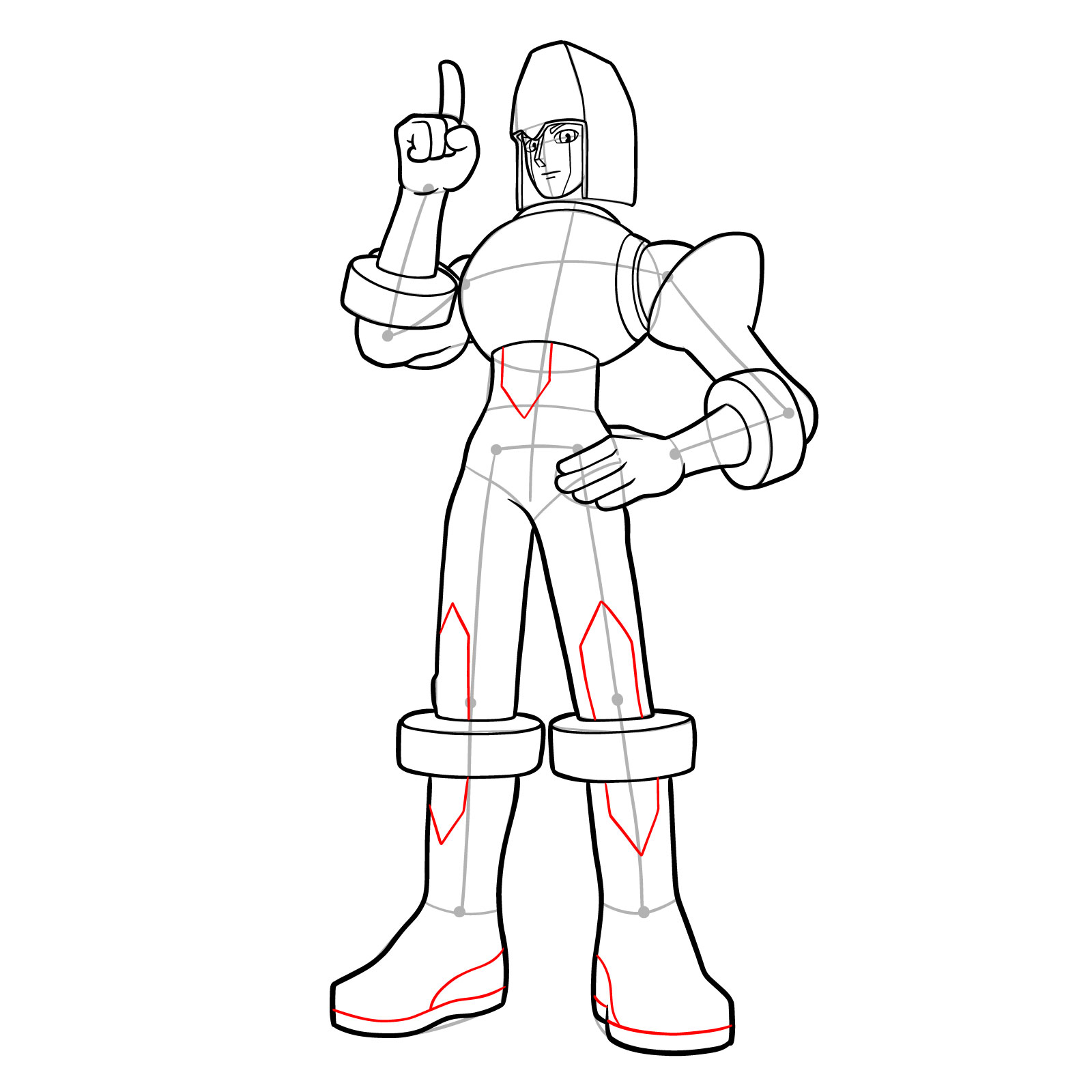 How to draw Glide.EXE from Mega Man Battle Network - step 19