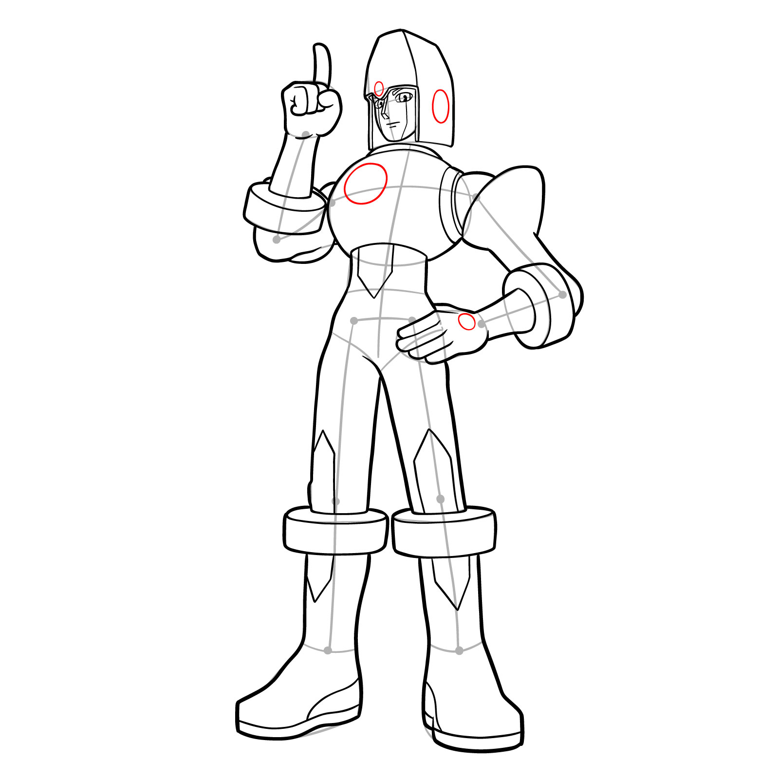 How to draw Glide.EXE from Mega Man Battle Network - step 20