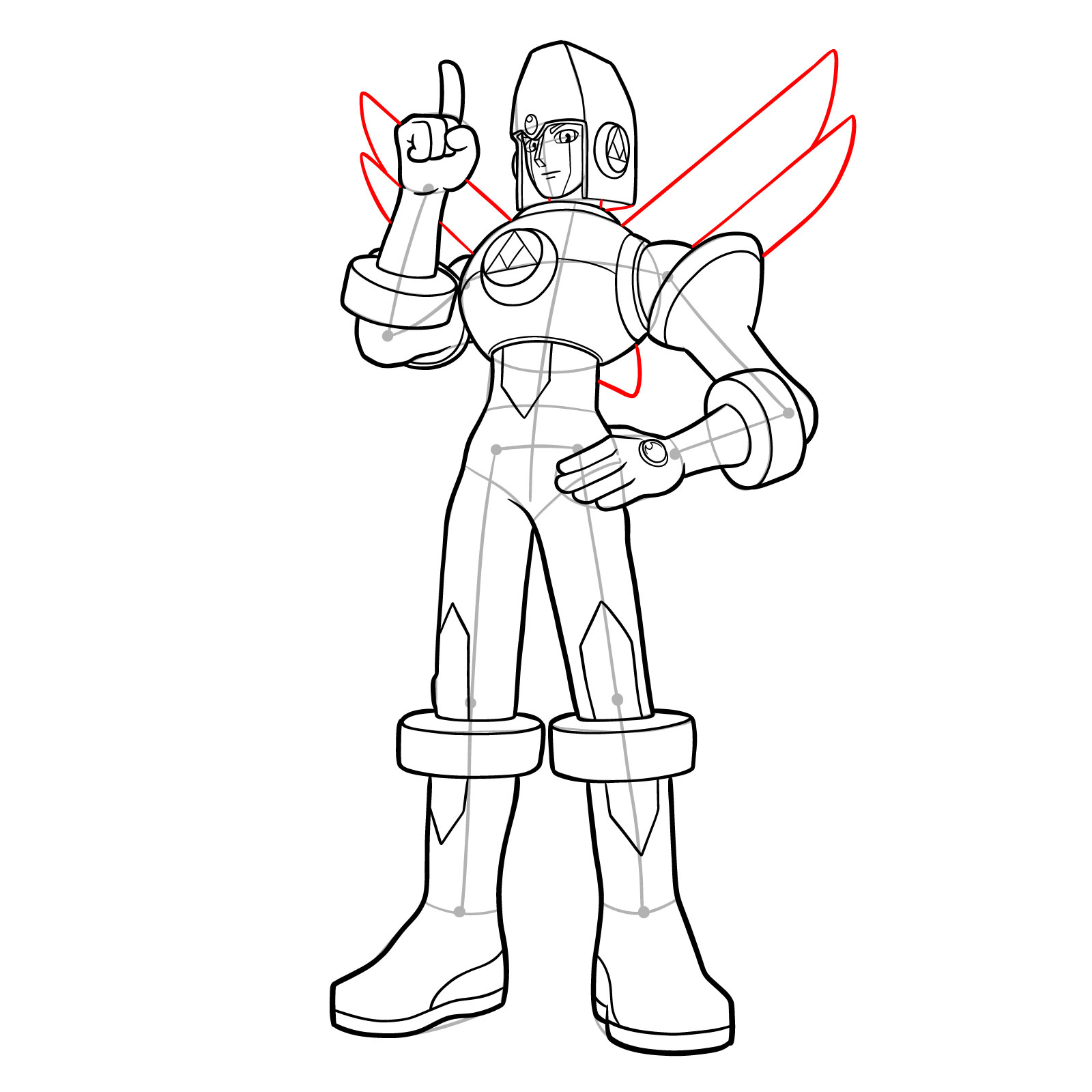 How to draw Glide.EXE from Mega Man Battle Network - step 23