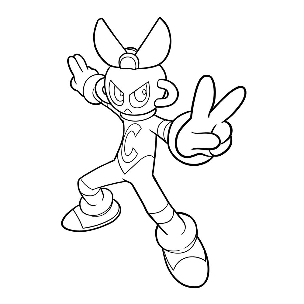 How to draw CutMan.EXE from Mega Man Battle Network