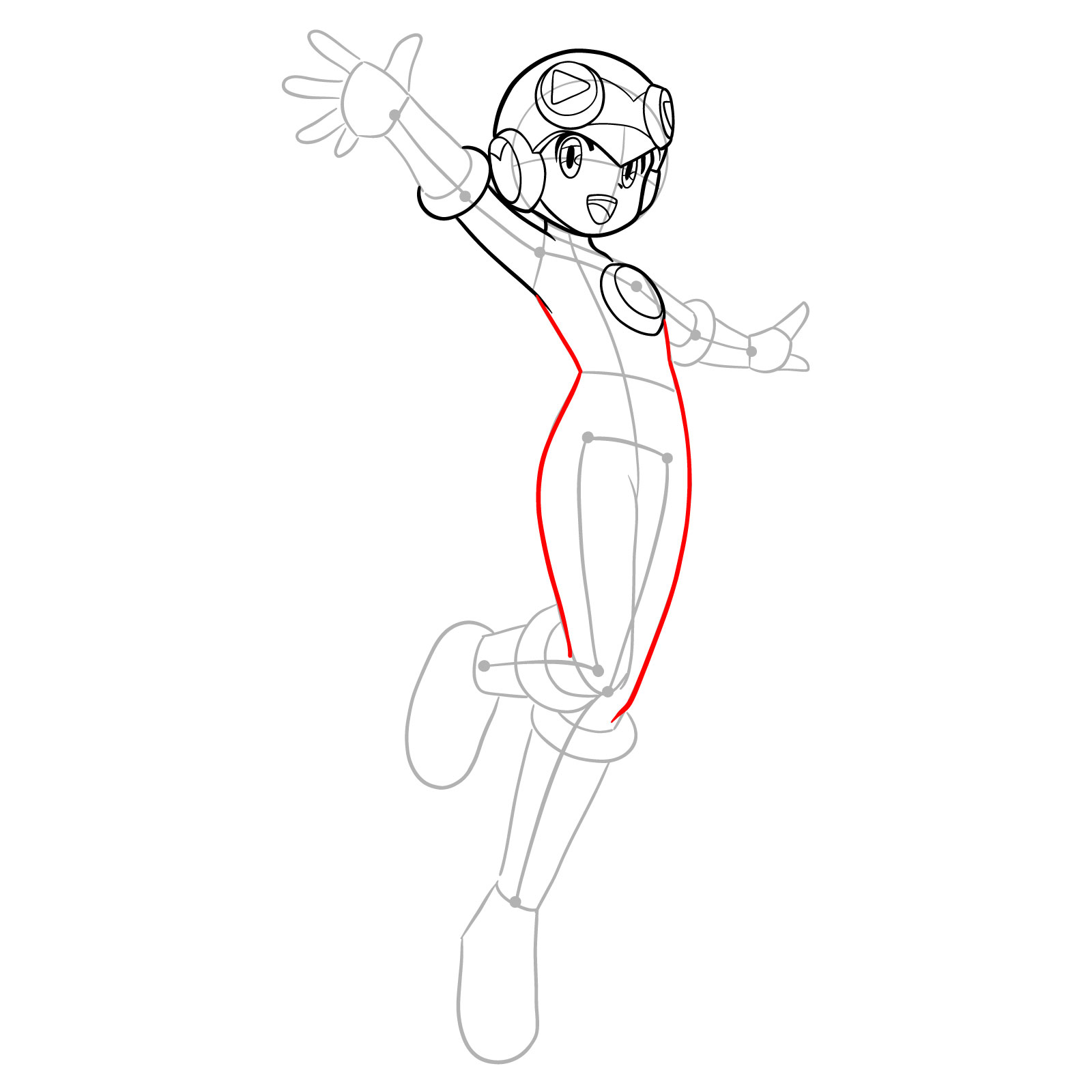 How to draw Roll.EXE from Mega Man X DiVE - step 12