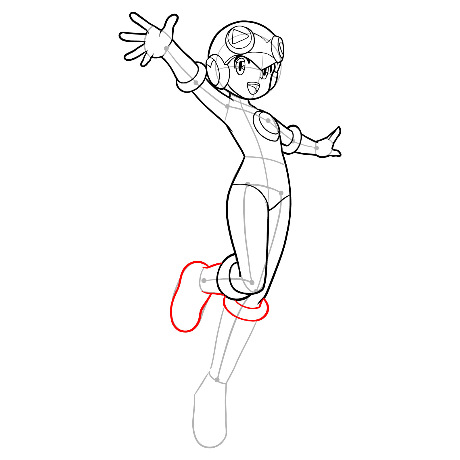 How to draw Roll.EXE from Mega Man X DiVE - step 16