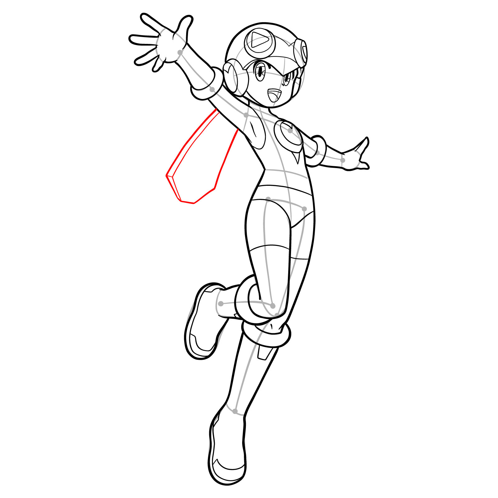 How to draw Roll.EXE from Mega Man X DiVE - step 19