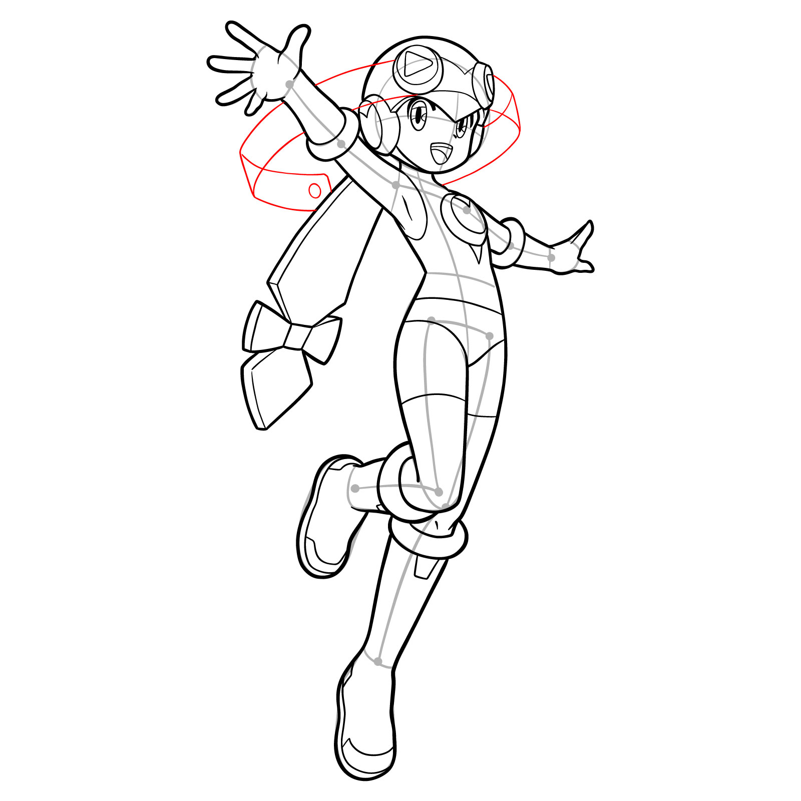 How to draw Roll.EXE from Mega Man X DiVE - step 21