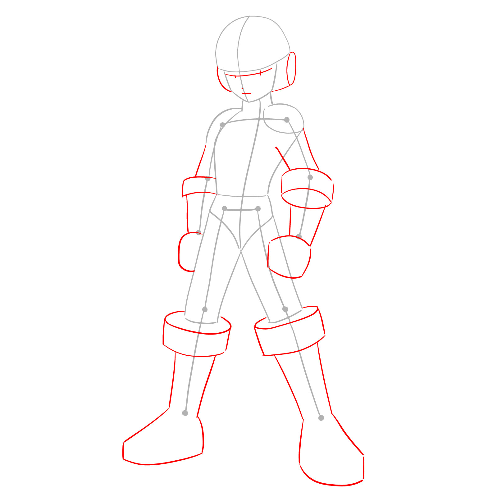 How to draw MegaMan.EXE ElecTeam Style - step 03