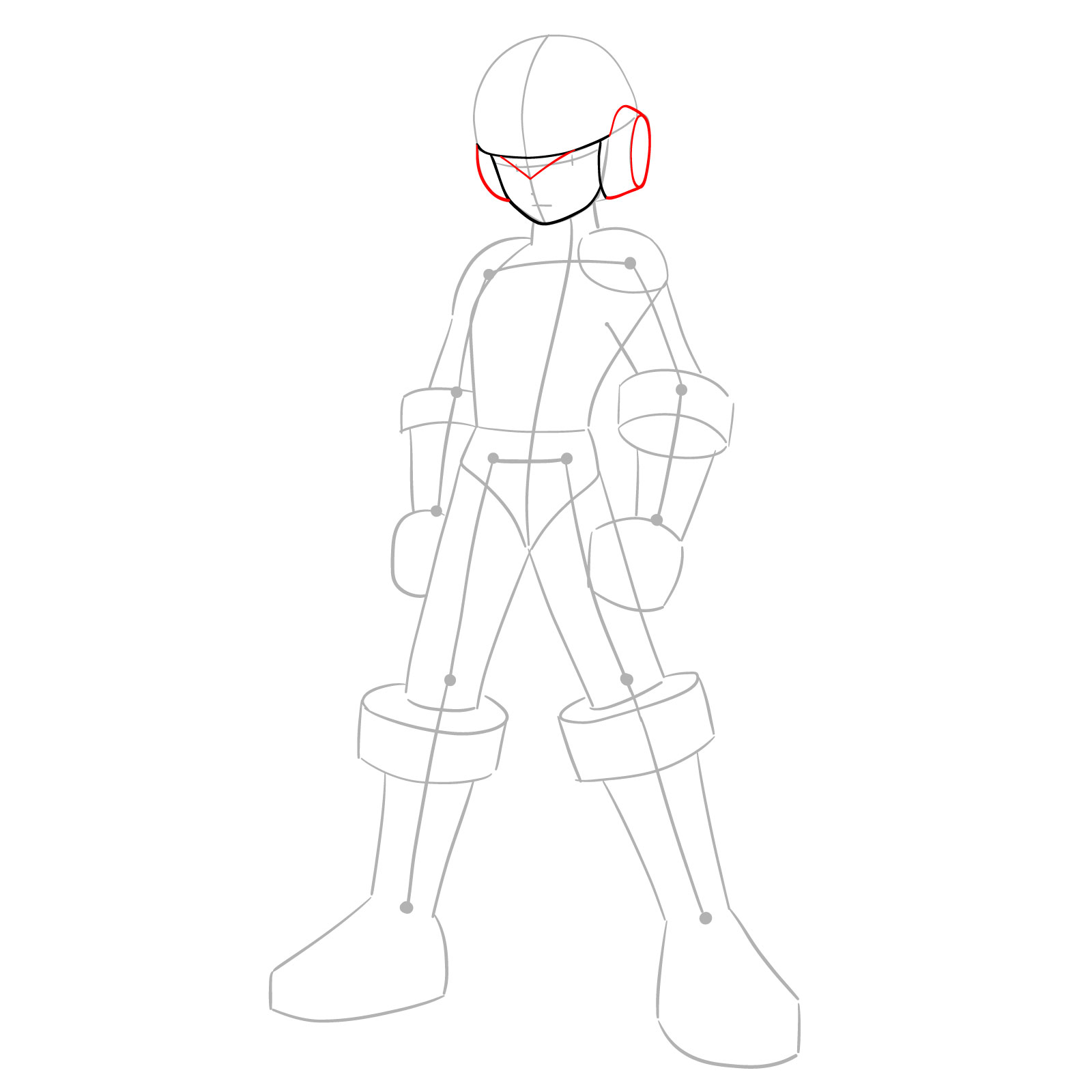 How to draw MegaMan.EXE ElecTeam Style - step 05