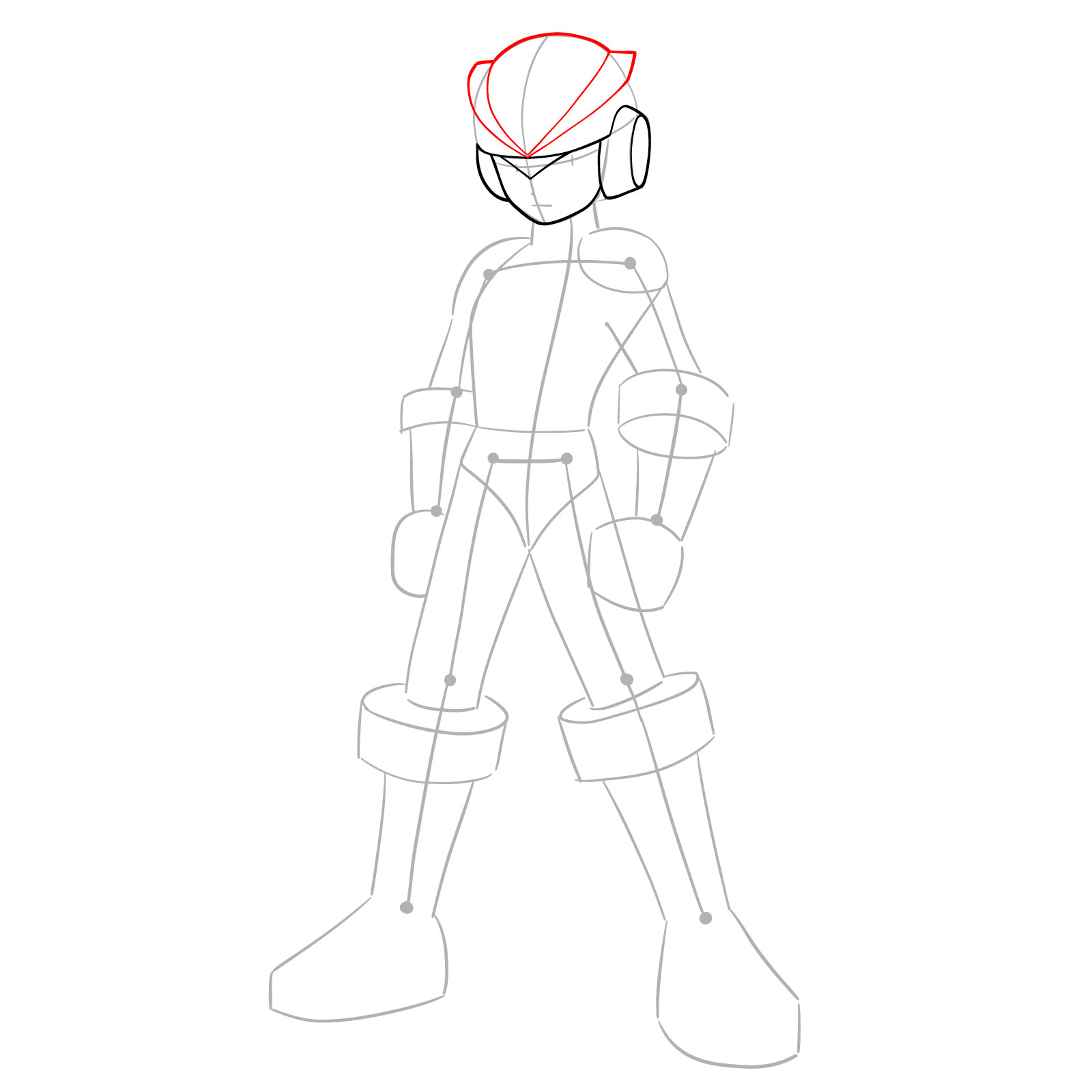 How to draw MegaMan.EXE ElecTeam Style - step 06